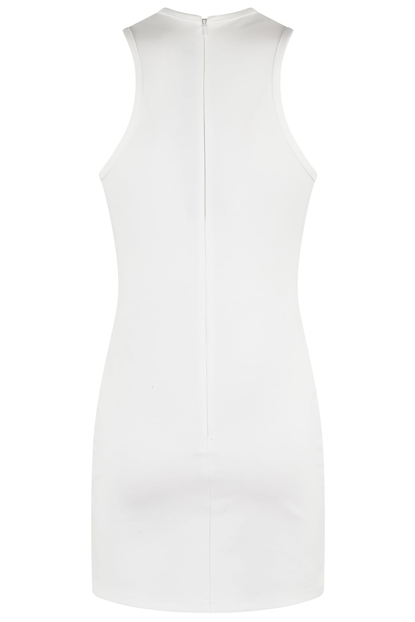 David Koma Speckled Rhinestone Embr Mini Jersey In White Silver