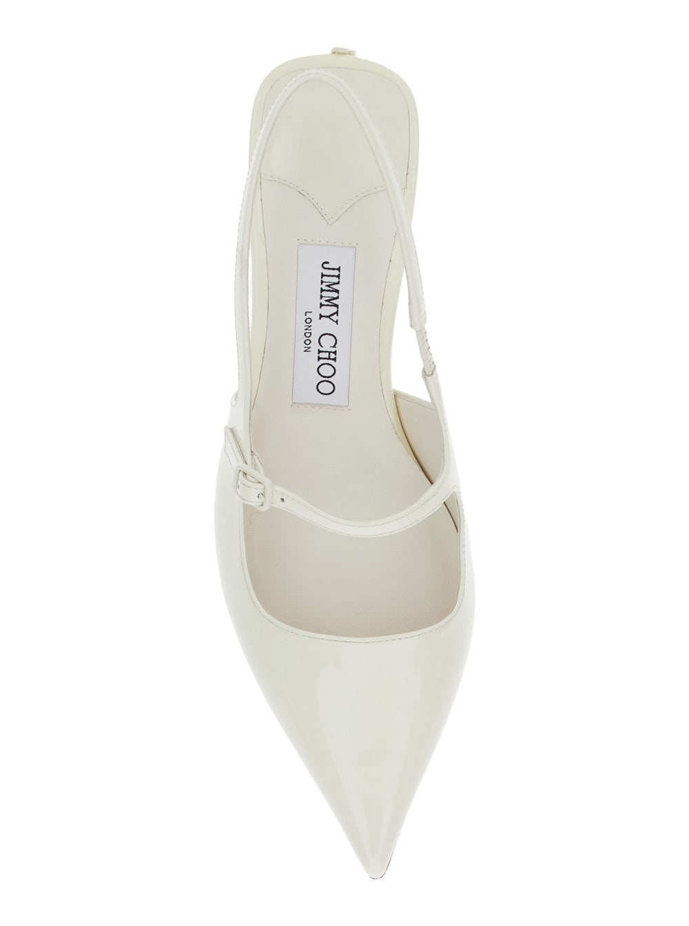 Shop Jimmy Choo Didi 45 White Décolleté With Low Stiletto Heel In Leather Woman