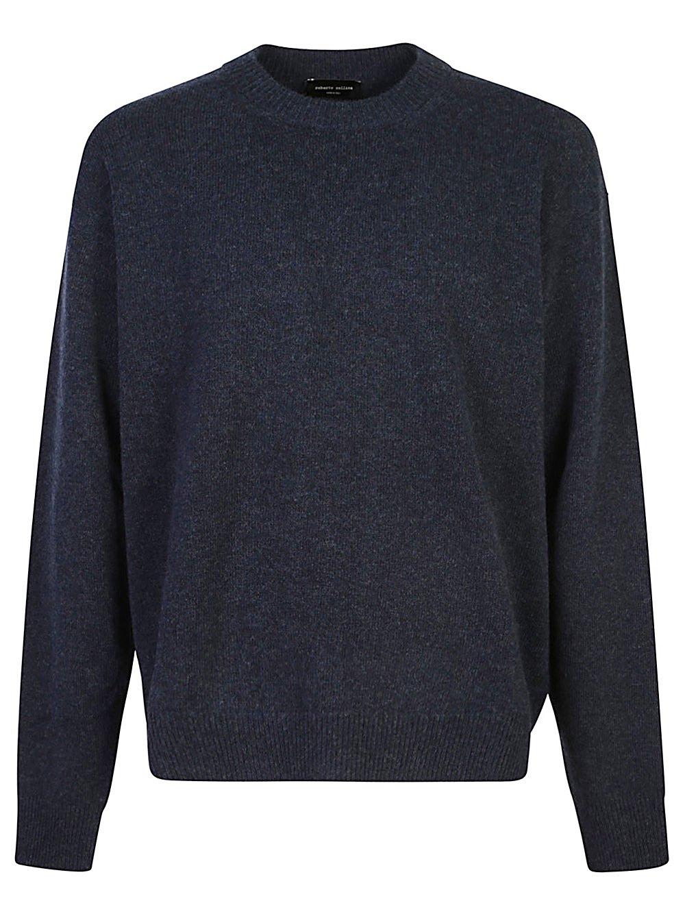 Shop Roberto Collina Crewneck Knit Sweater In Blue