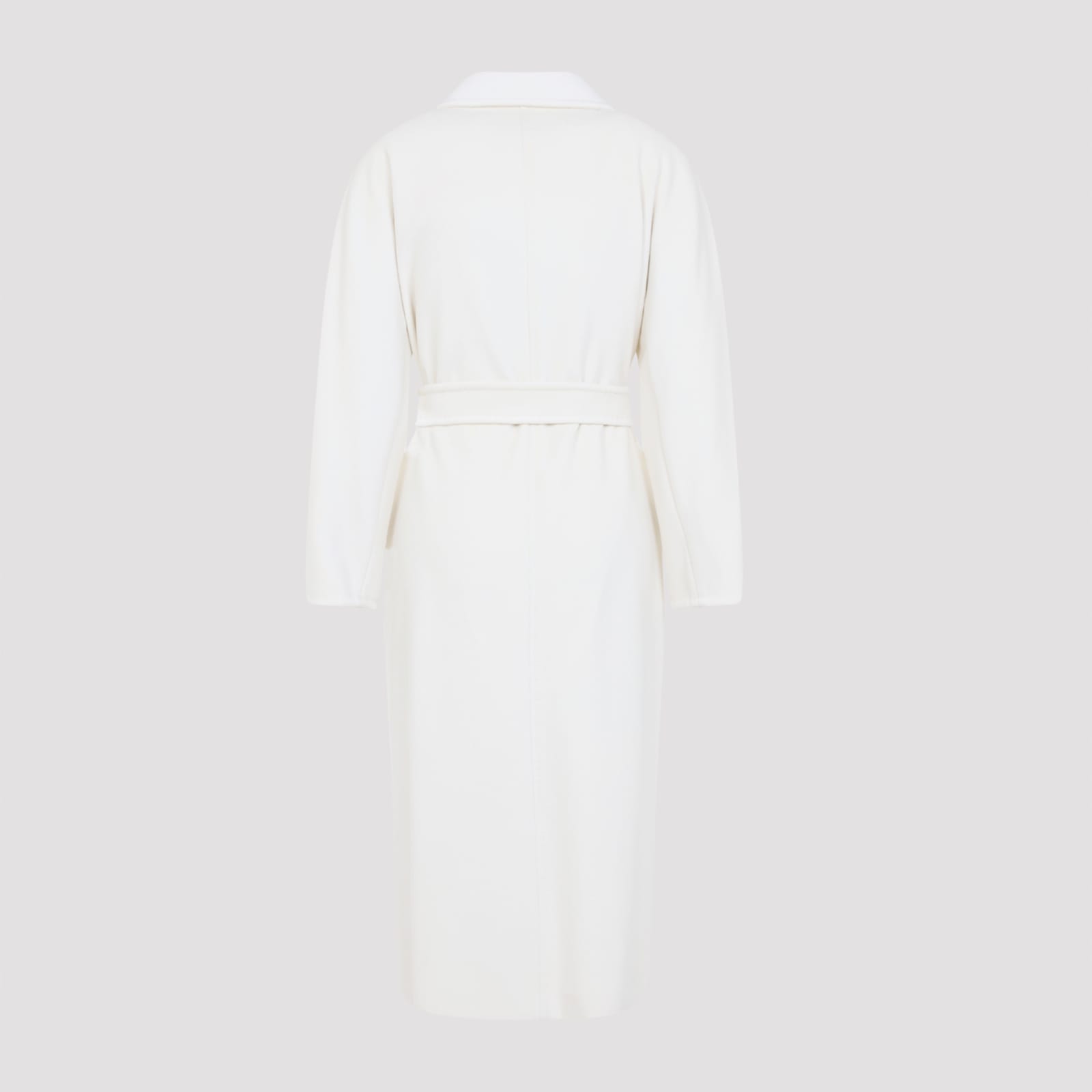 Max Mara Madame Double-breasted Wool Coat In White