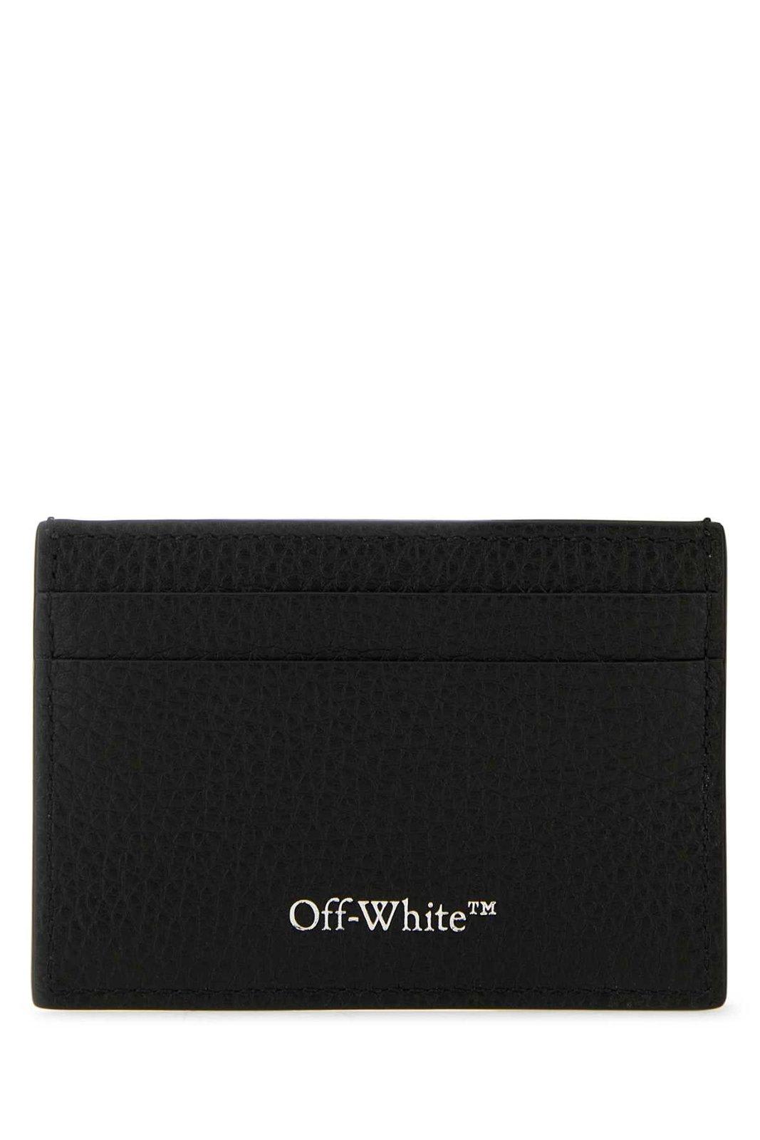 Shop Off-white Diag-stripe Logo Printed Cardholder In Black