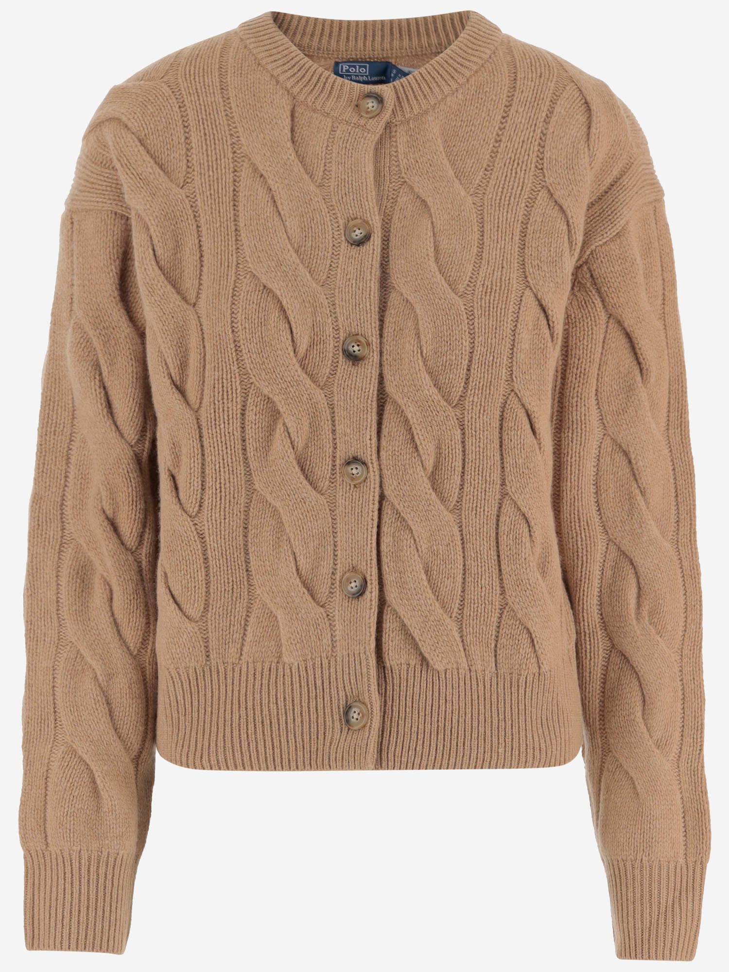 Polo Ralph Lauren Wool And Cashmere Cardigan In Brown