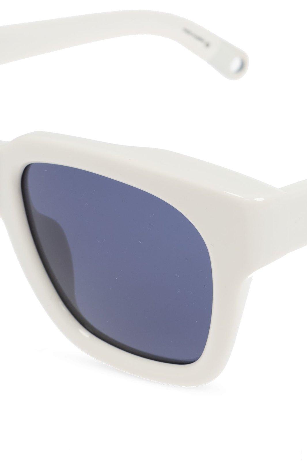 Shop Jacquemus Square Frame Sunglasses Sunglasses In White Blue