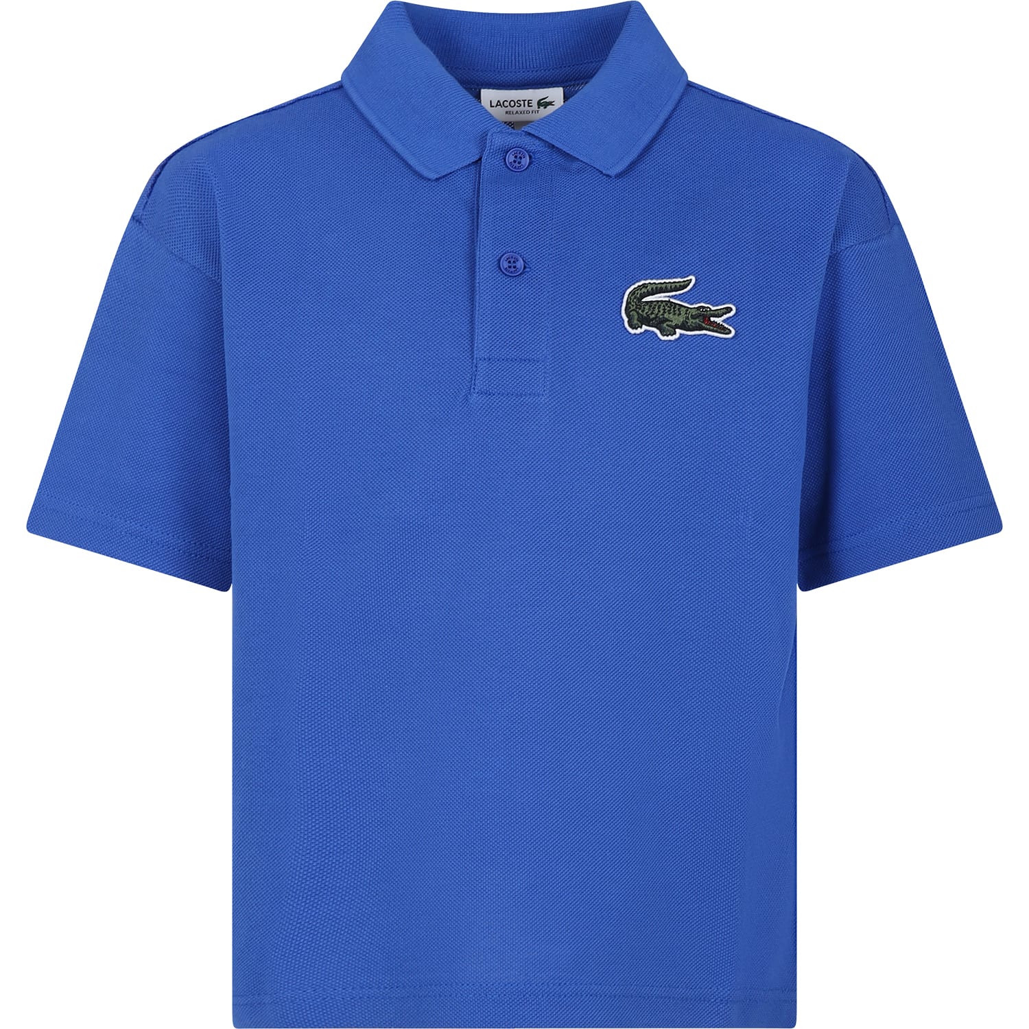 Shop Lacoste Light Blue Polo Shirt For Boy With Crocodile