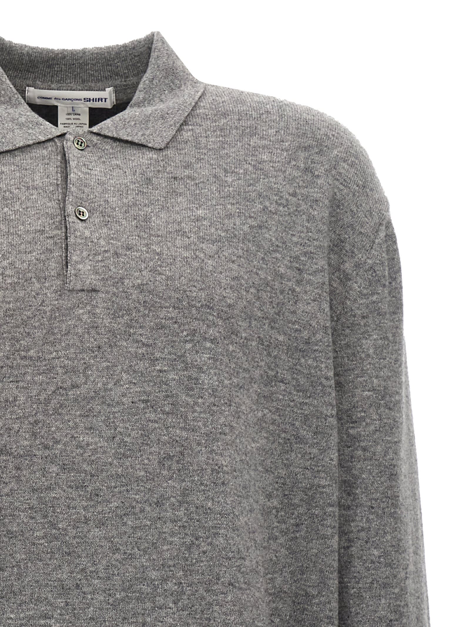 Shop Comme Des Garçons Polo Sweater In Grey