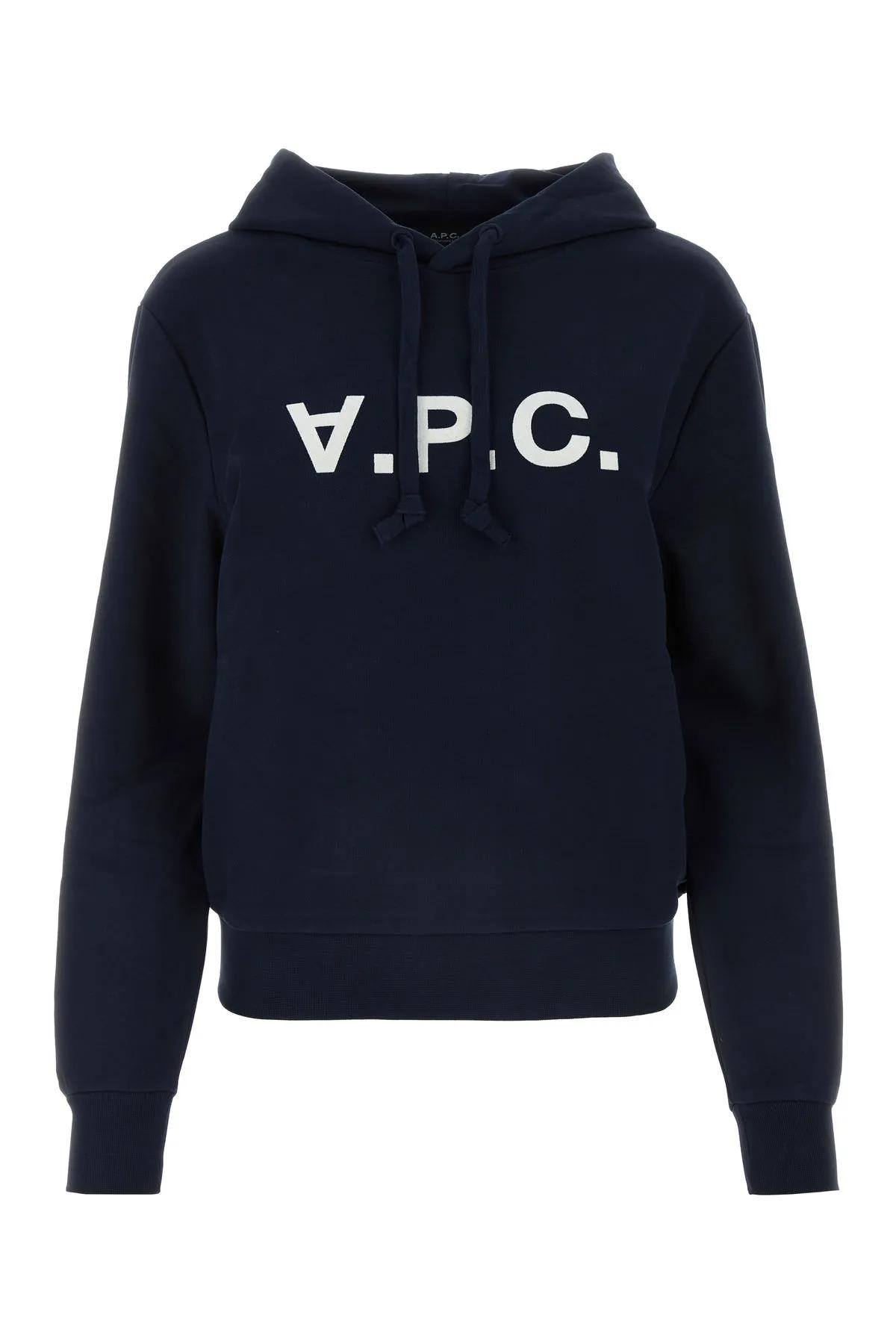 Shop Apc Midnight Blue Cotton Sweatshirt