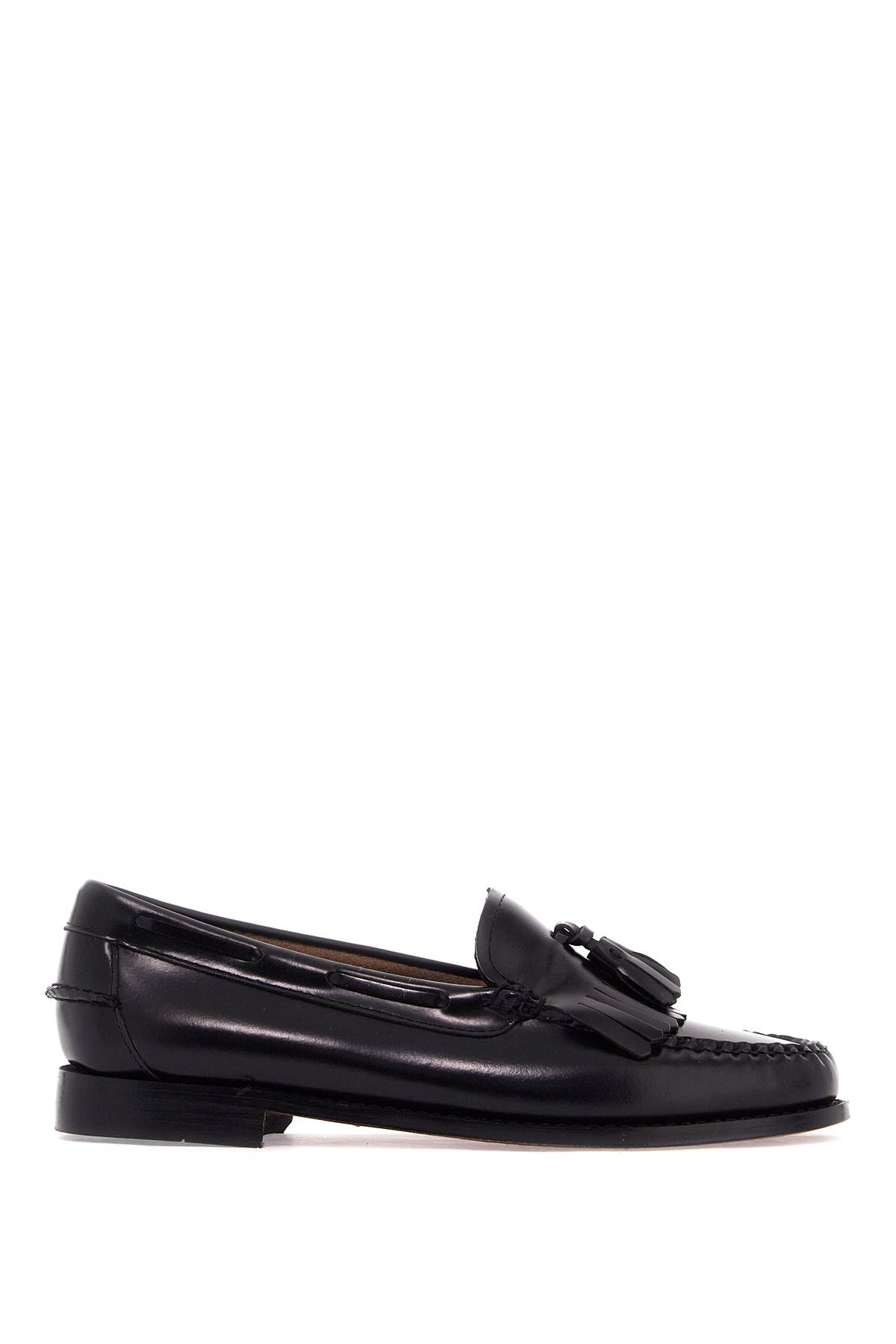 Shop G.h.bass &amp; Co. Esther Kiltie Weejuns Loafers In Brushed Leather In Black (black)