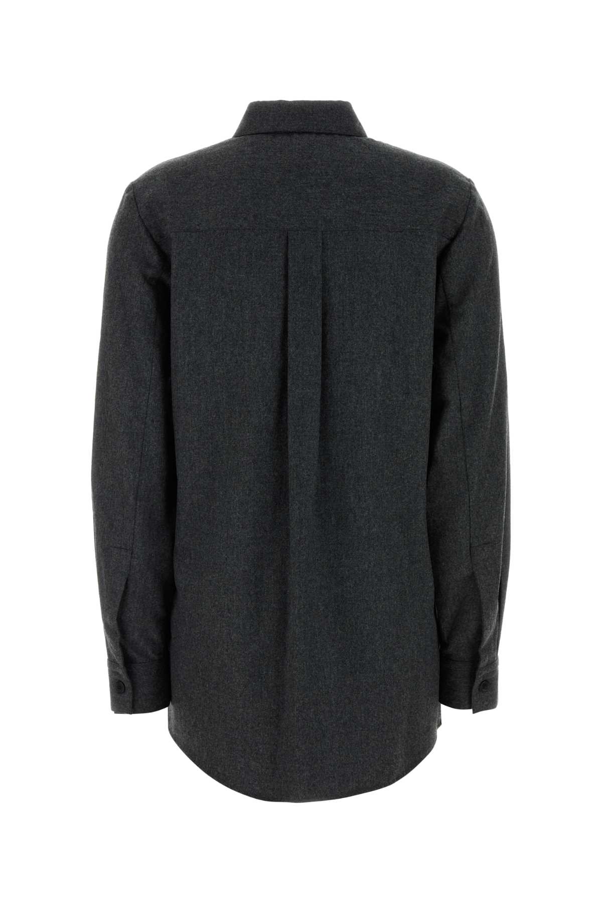 Khaite Grey Wool Blend Auryn Shirt In Gray
