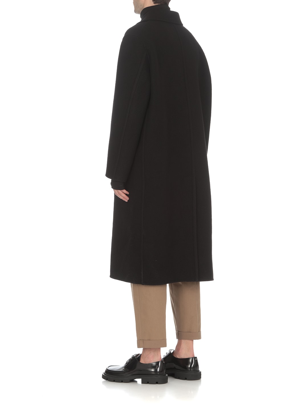 Jil Sander Long Length Double-breasted Jacket In Black