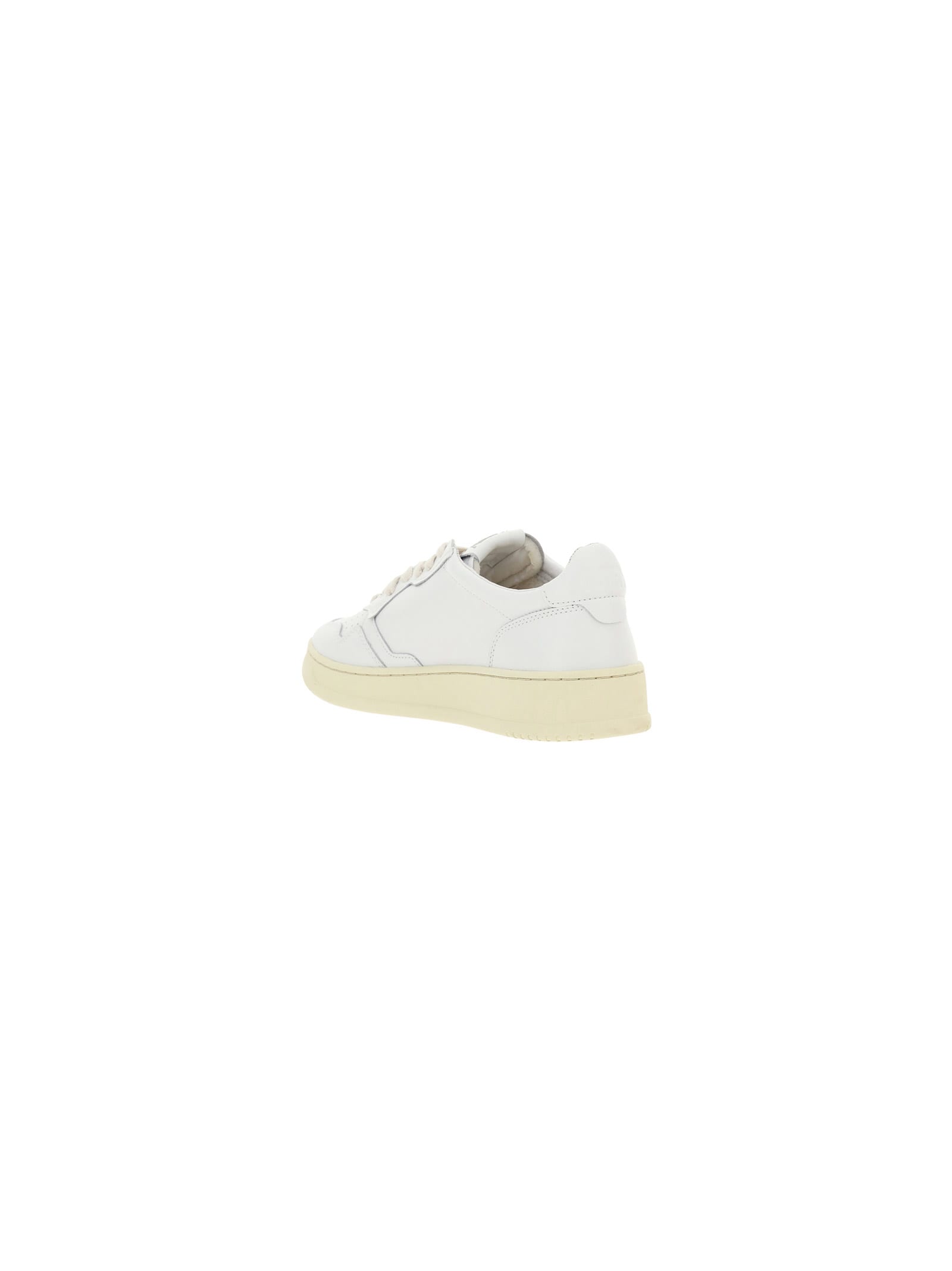 Autry Leather Low-top Sneakers With Perforated Toe Box In White