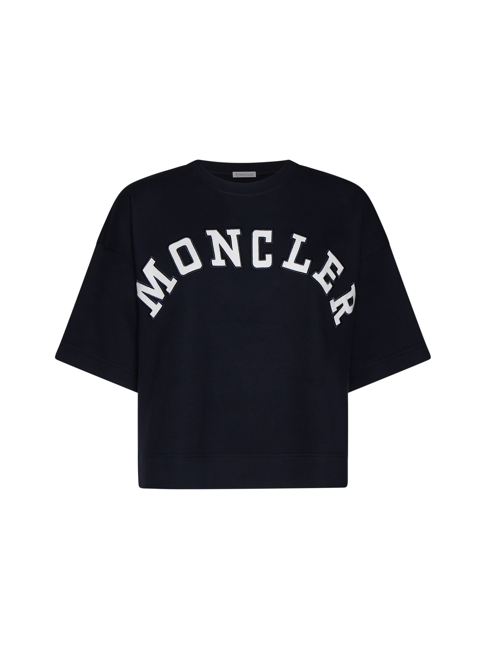 Shop Moncler T-shirt In Blu