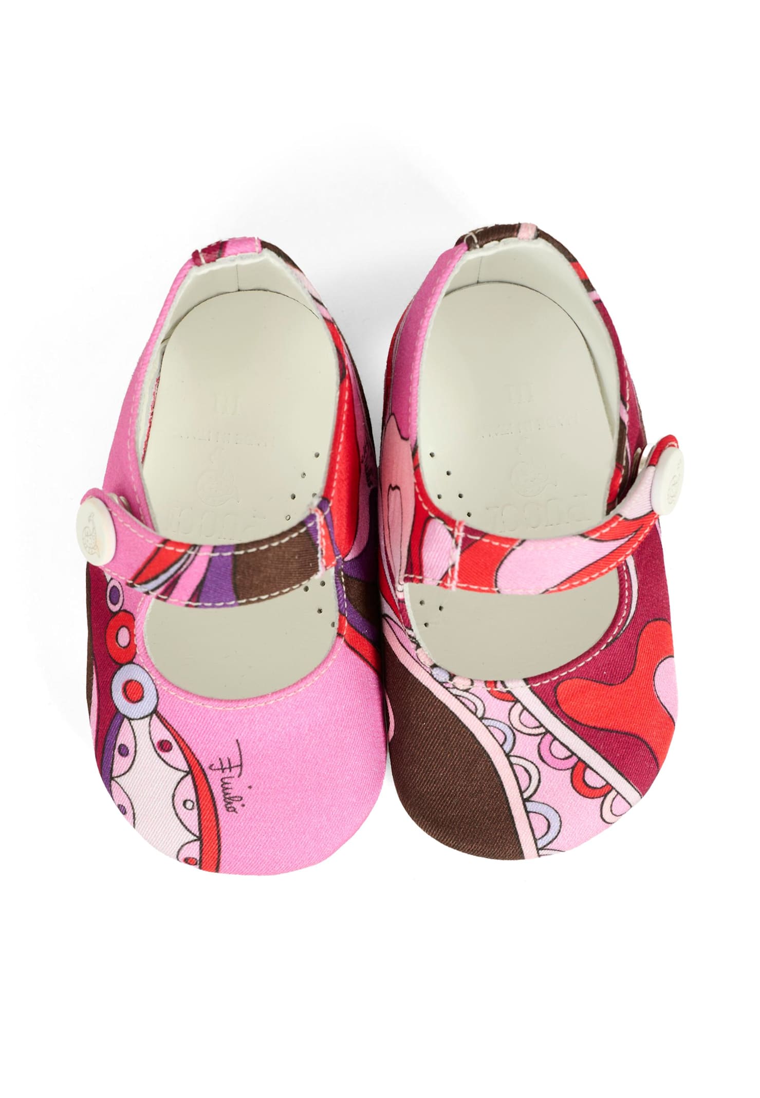 Pucci Fuchsia Ballet Flats For Baby Girl With Print In Pink