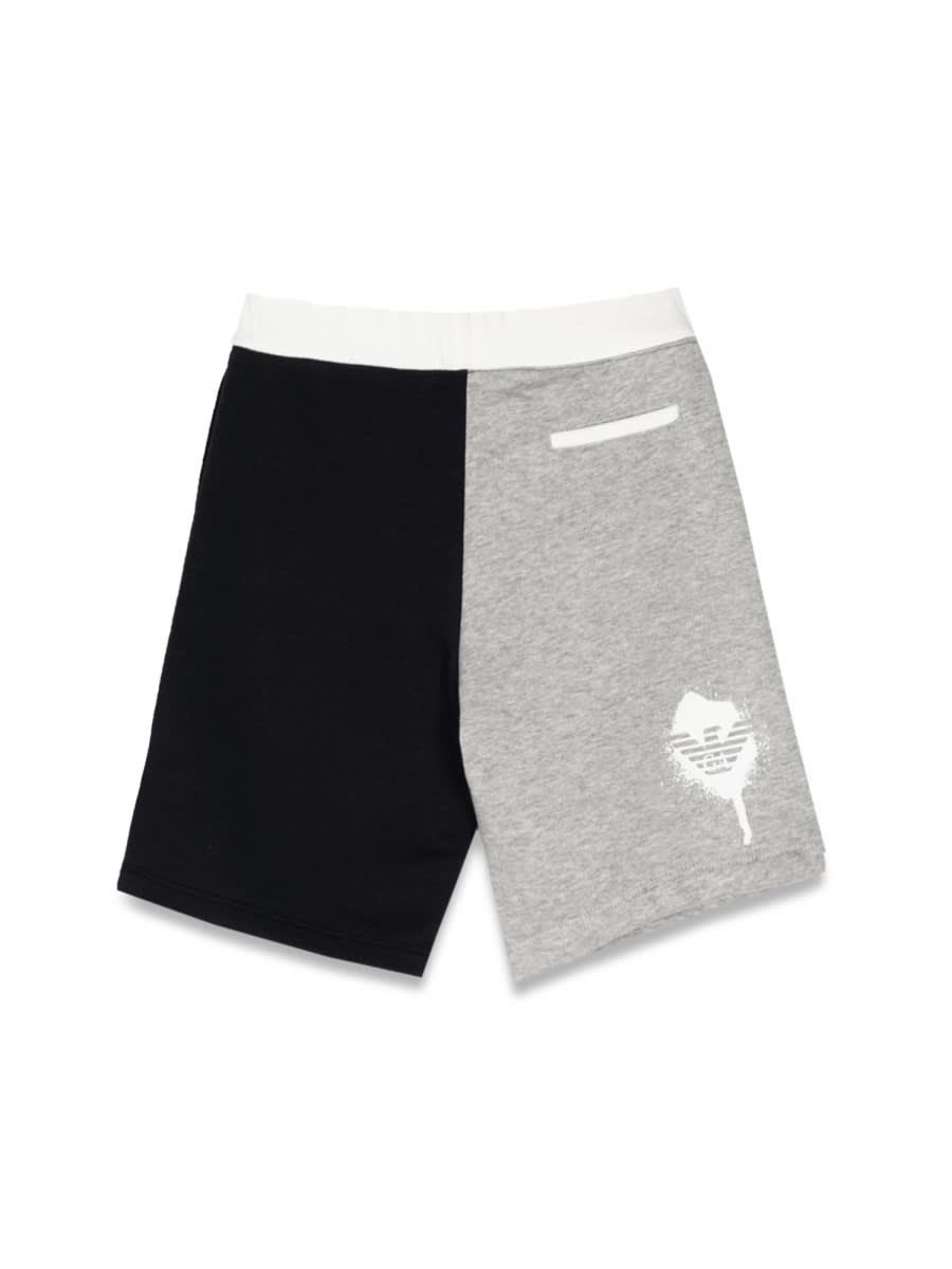 Emporio Armani Two-tone Bermuda Shorts In Multicolour