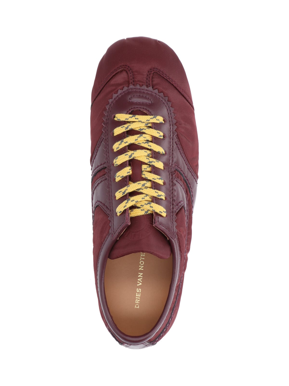 Dries Van Noten Low-top Nylon Running Sneakers With Leather Inserts In Purple