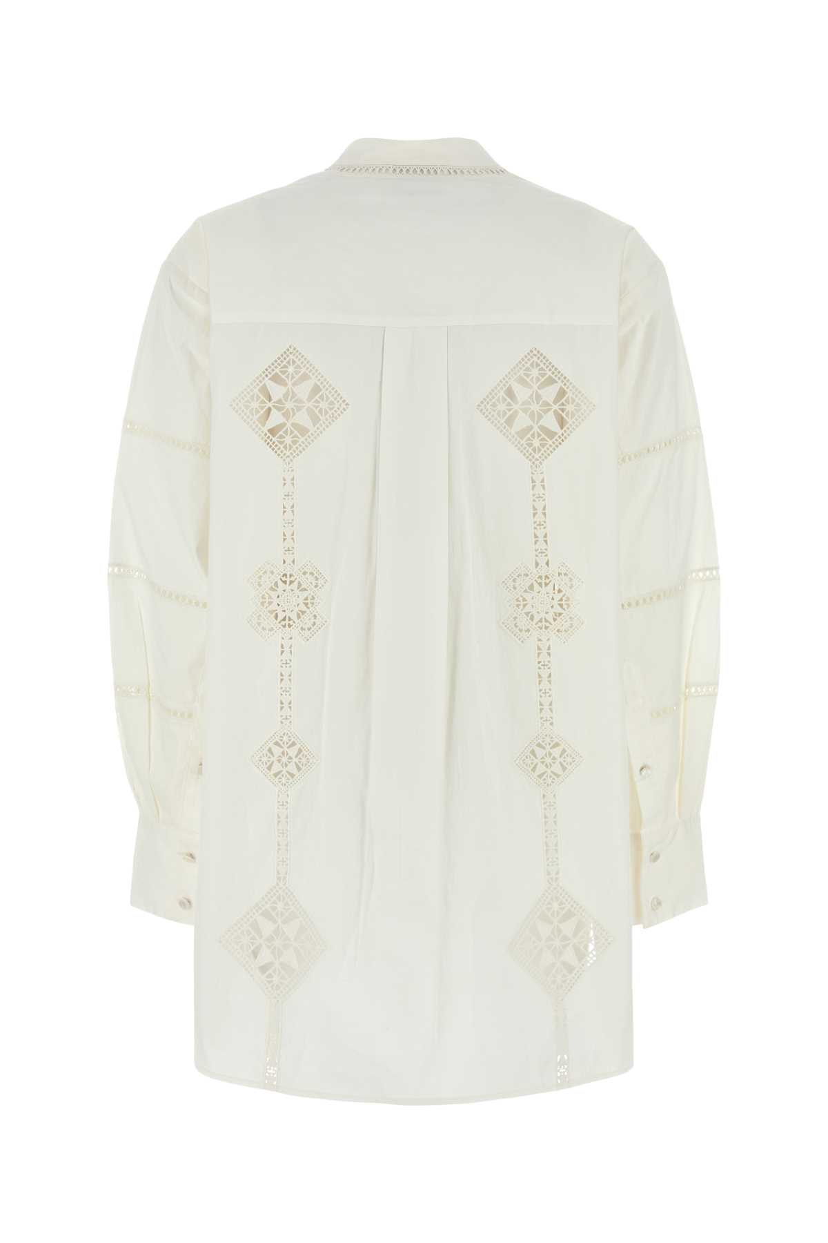 Isabel Marant White Poplin Soeline Shirt In Neutral
