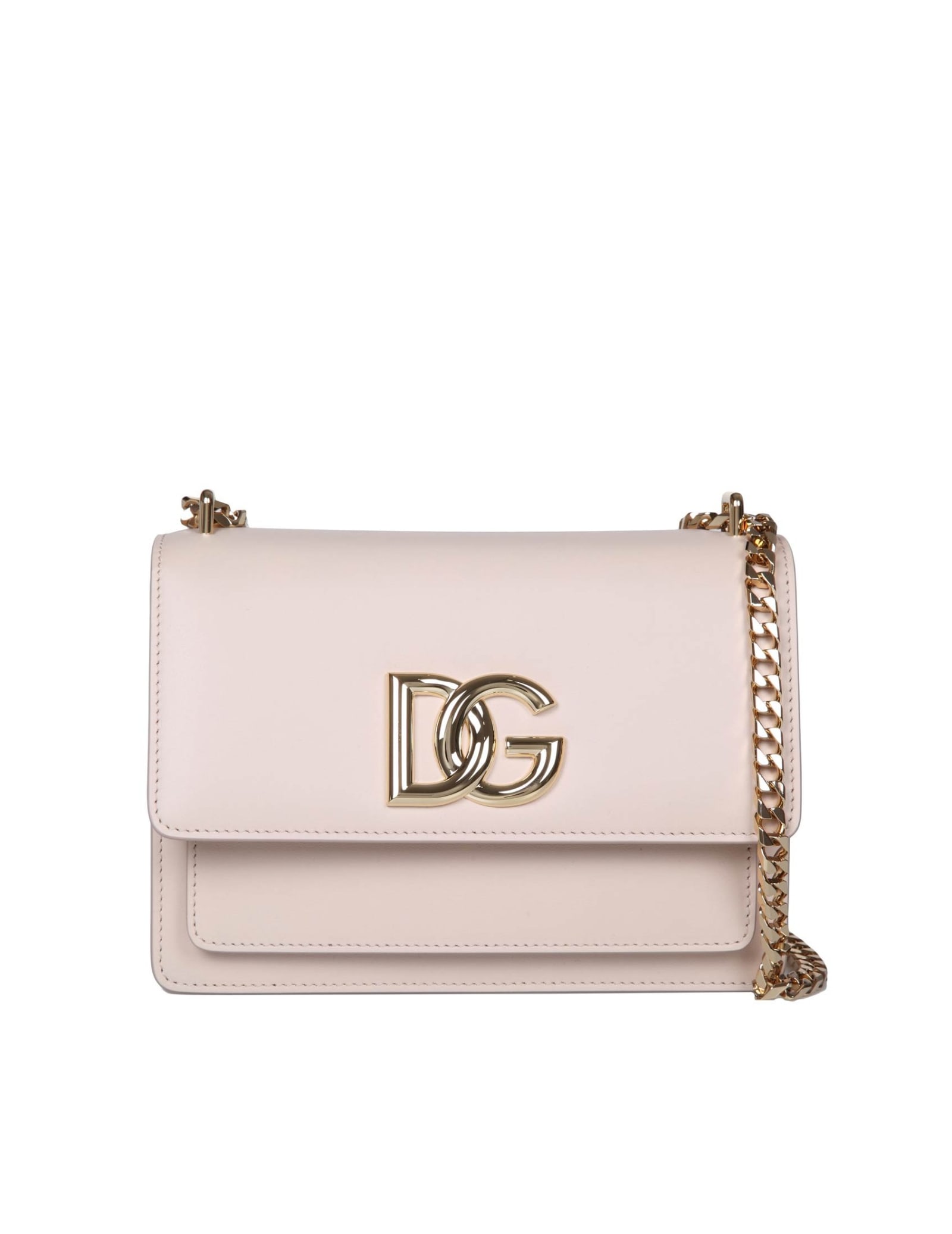 Shop Dolce & Gabbana 3.5 Leather Shoulder Bag With Dg Logo