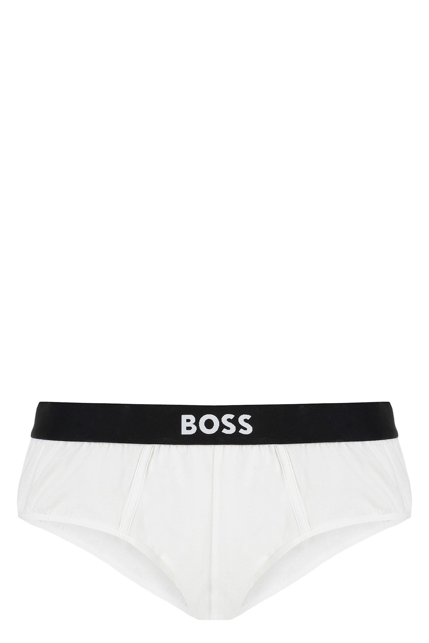 Set Of Three Cotton Briefs With Logoed Elastic Band