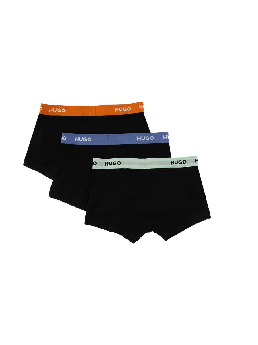 Shop Hugo Boss Pack Of Three Boxers In Multicolour