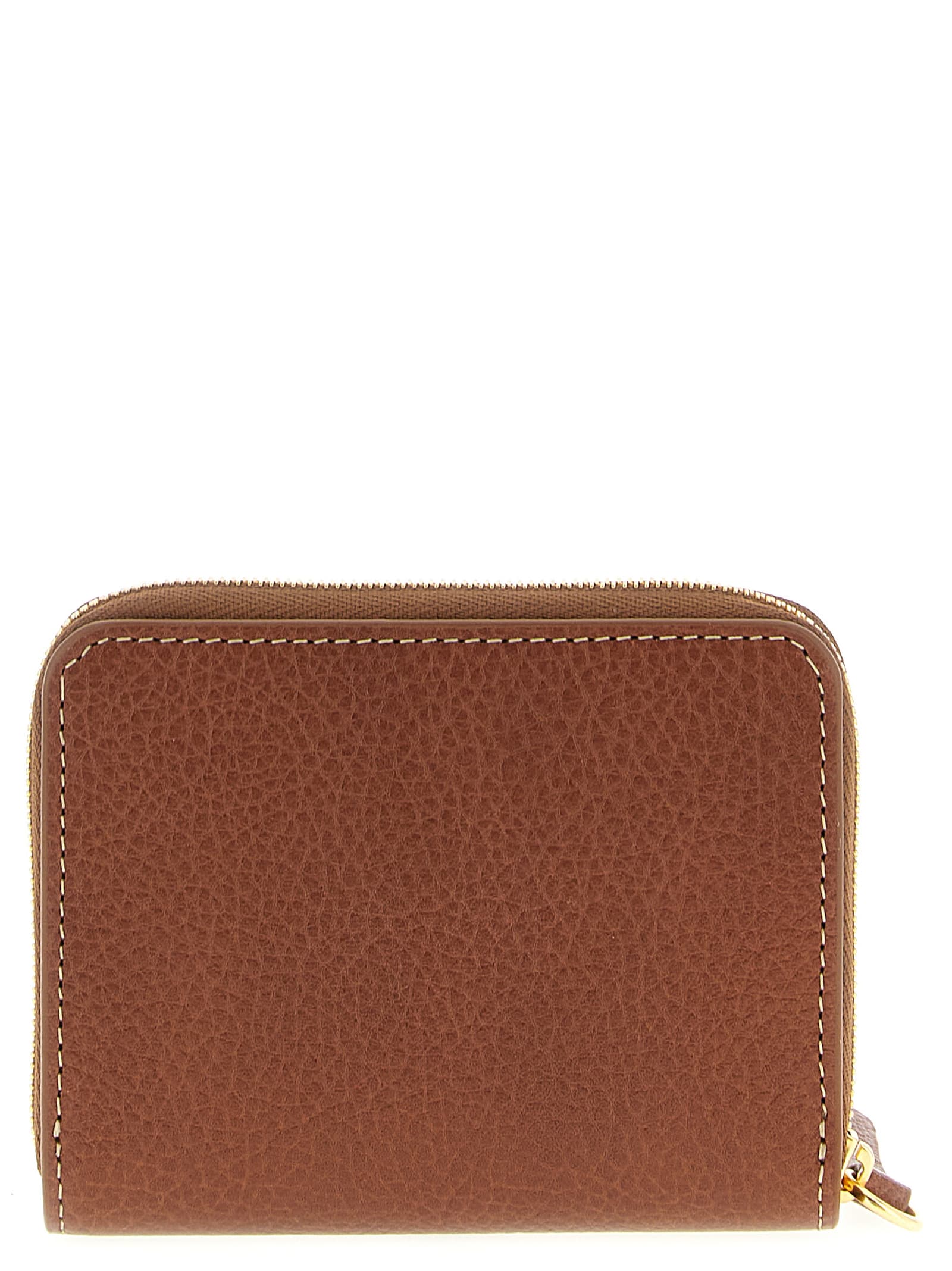 Mulberry Zip Around Wallet Textured Finish Hardware In Brown