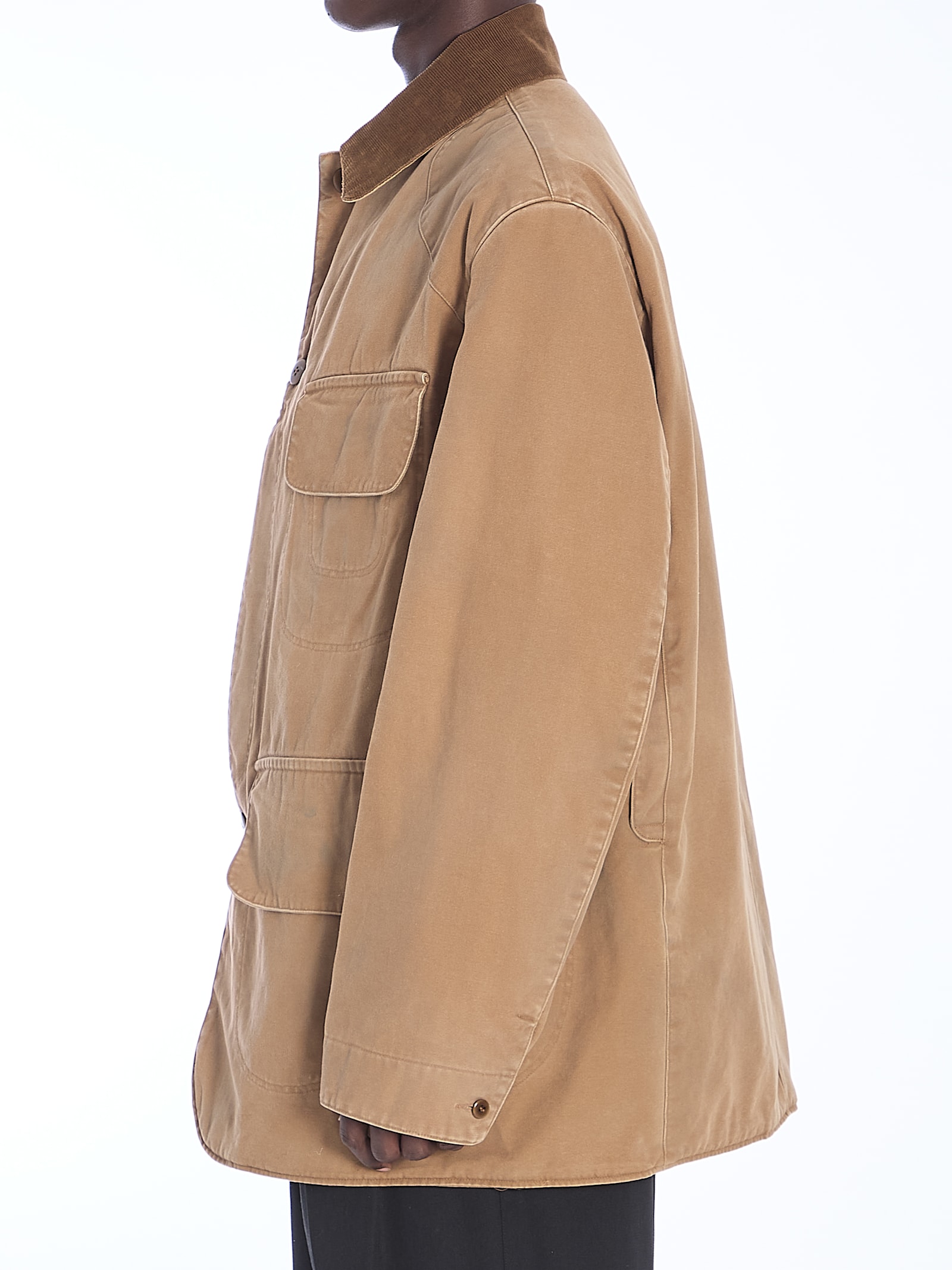 Shop Maison Margiela Waxed Coat In Beige