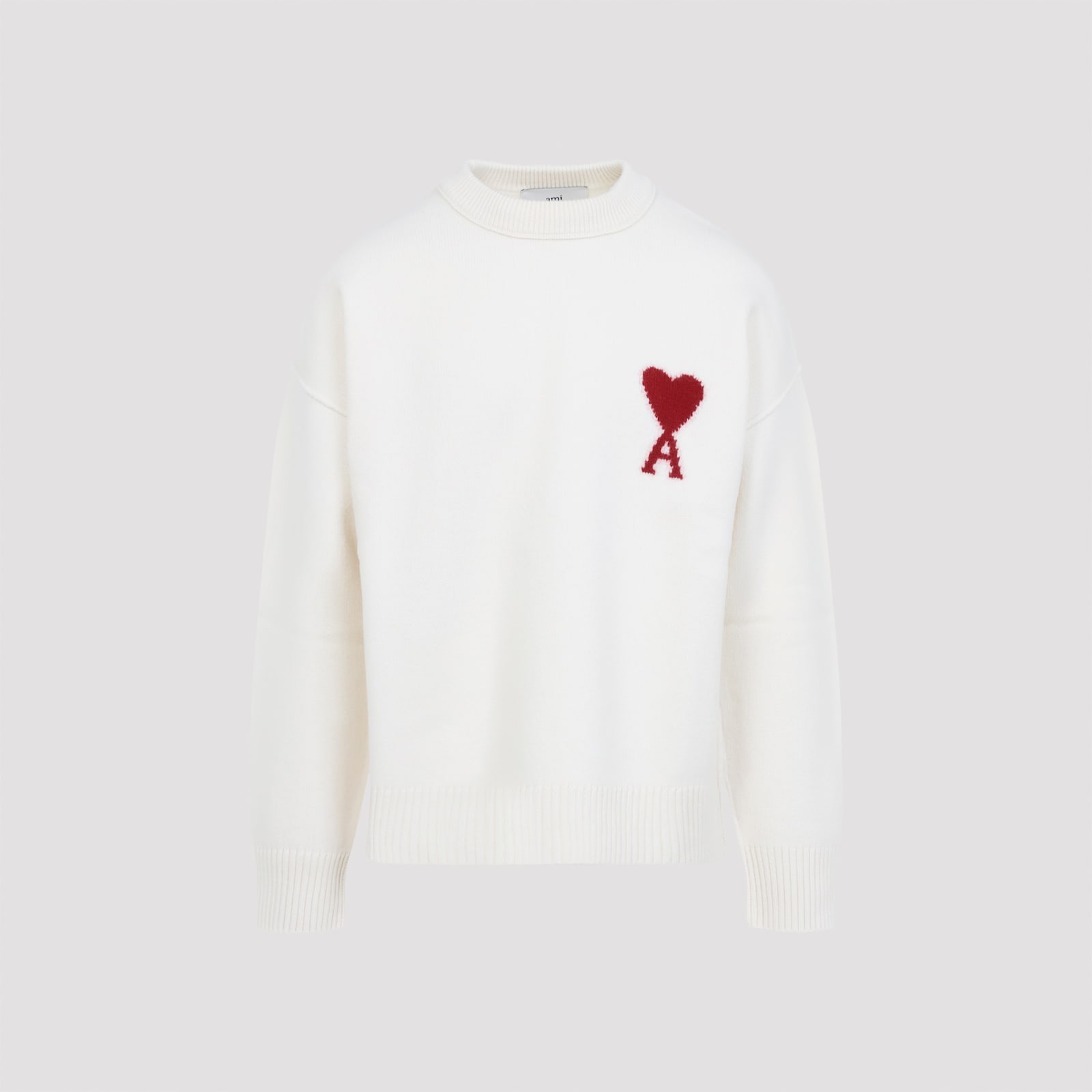 Ami Alexandre Mattiussi Ami Paris Turtleneck Sweater Ami De Coeur White Men In Animal Print