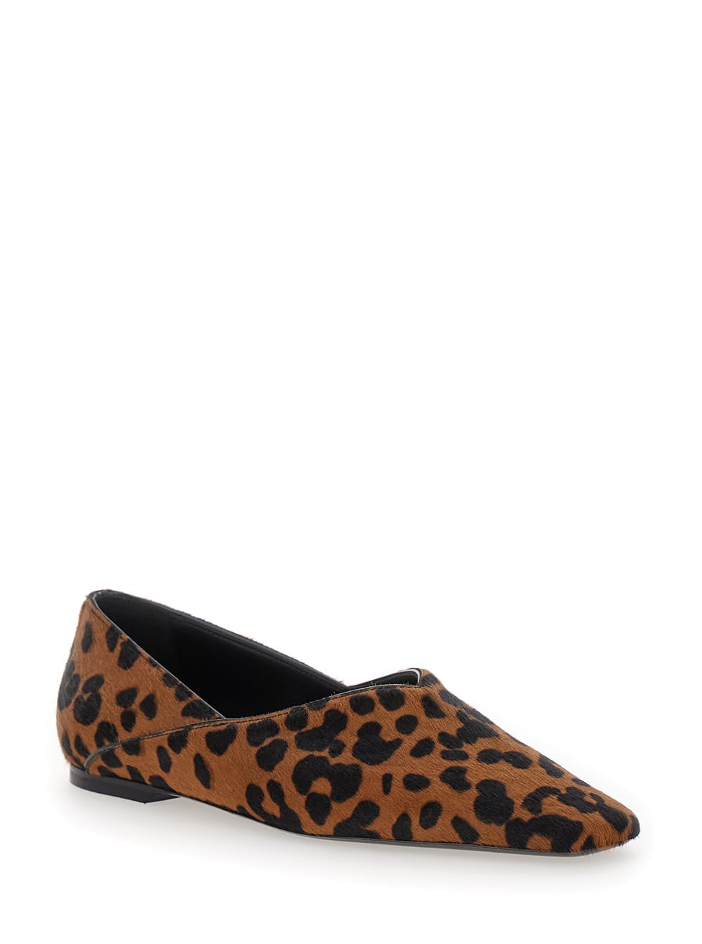 Shop Totême The Everyday Flat Brown Ballet Flats With Leopard Print In Leather Woman