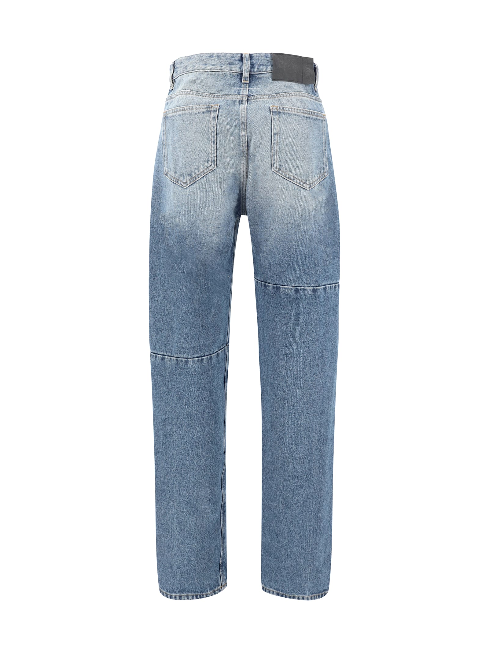 Mm6 Maison Margiela Straight Leg Cotton Jeans In Medium Blue
