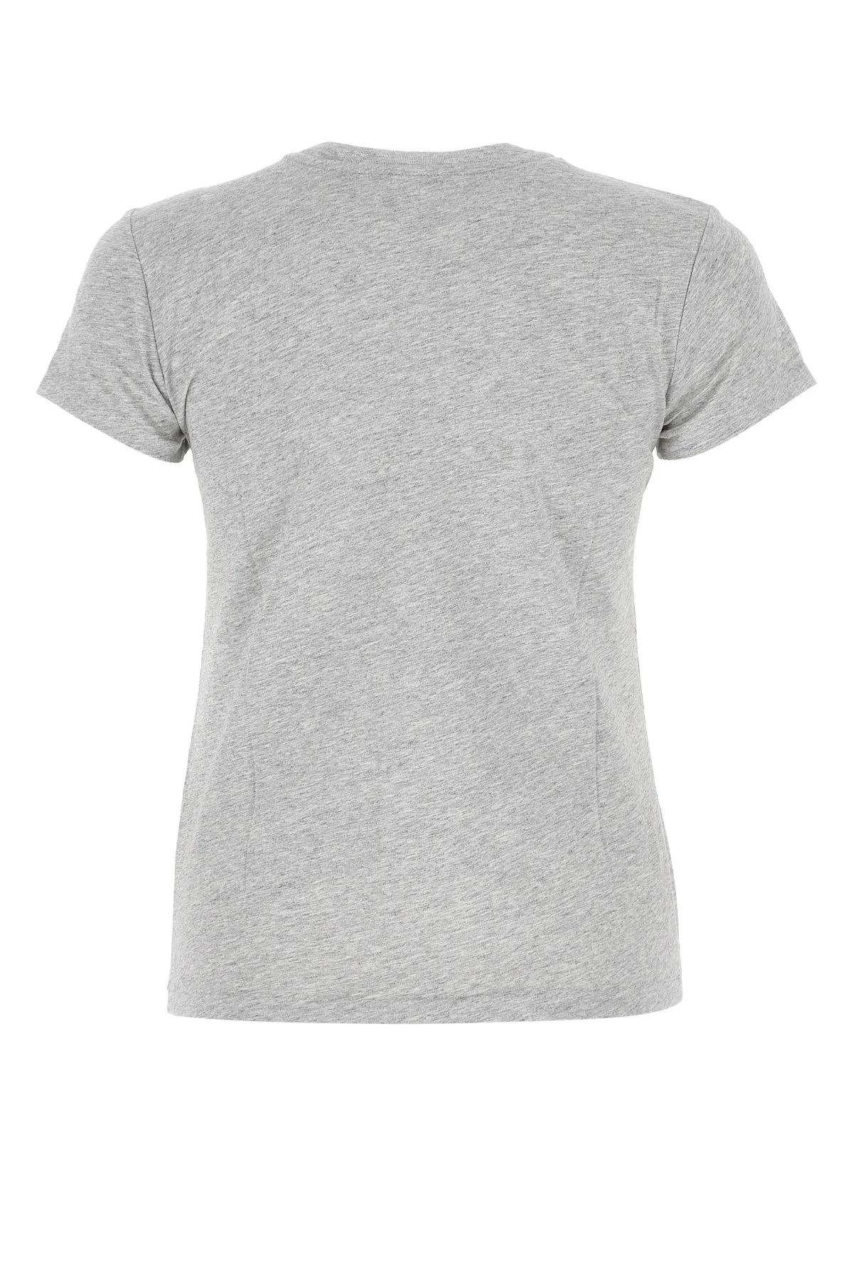 Shop Ralph Lauren Melange Grey Cotton T-shirt In Cobblestone Heather