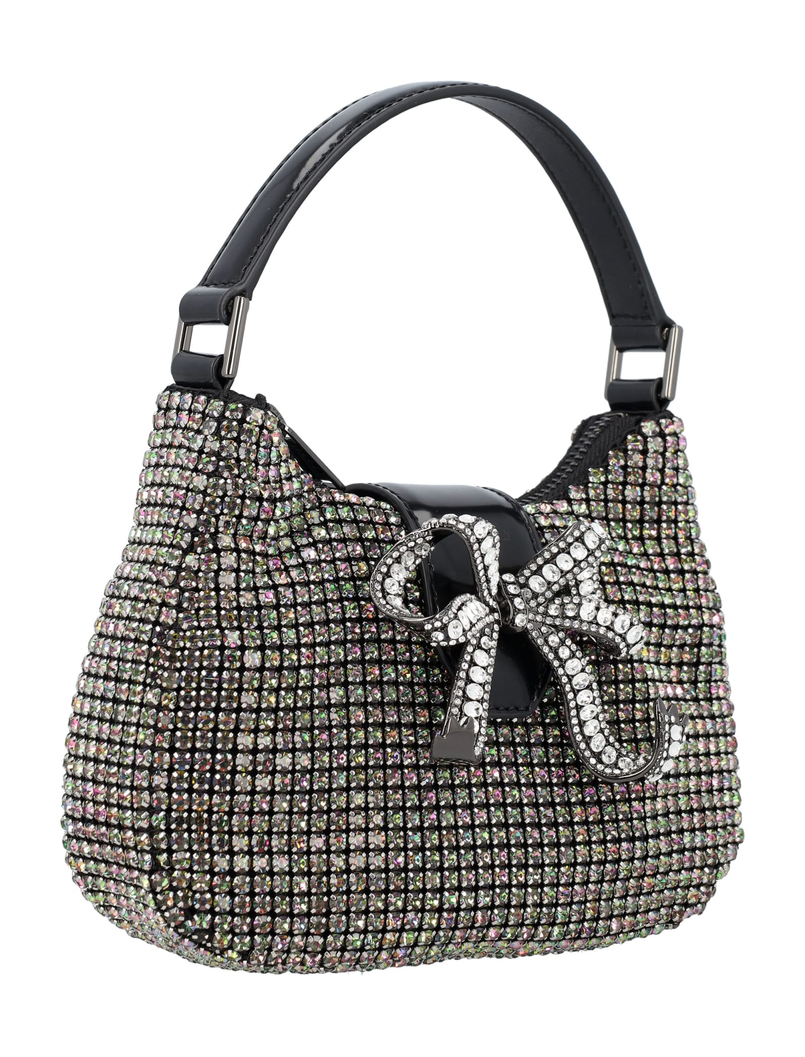 Shop Self-portrait Multi Rhinestone Crescent Micro Bag