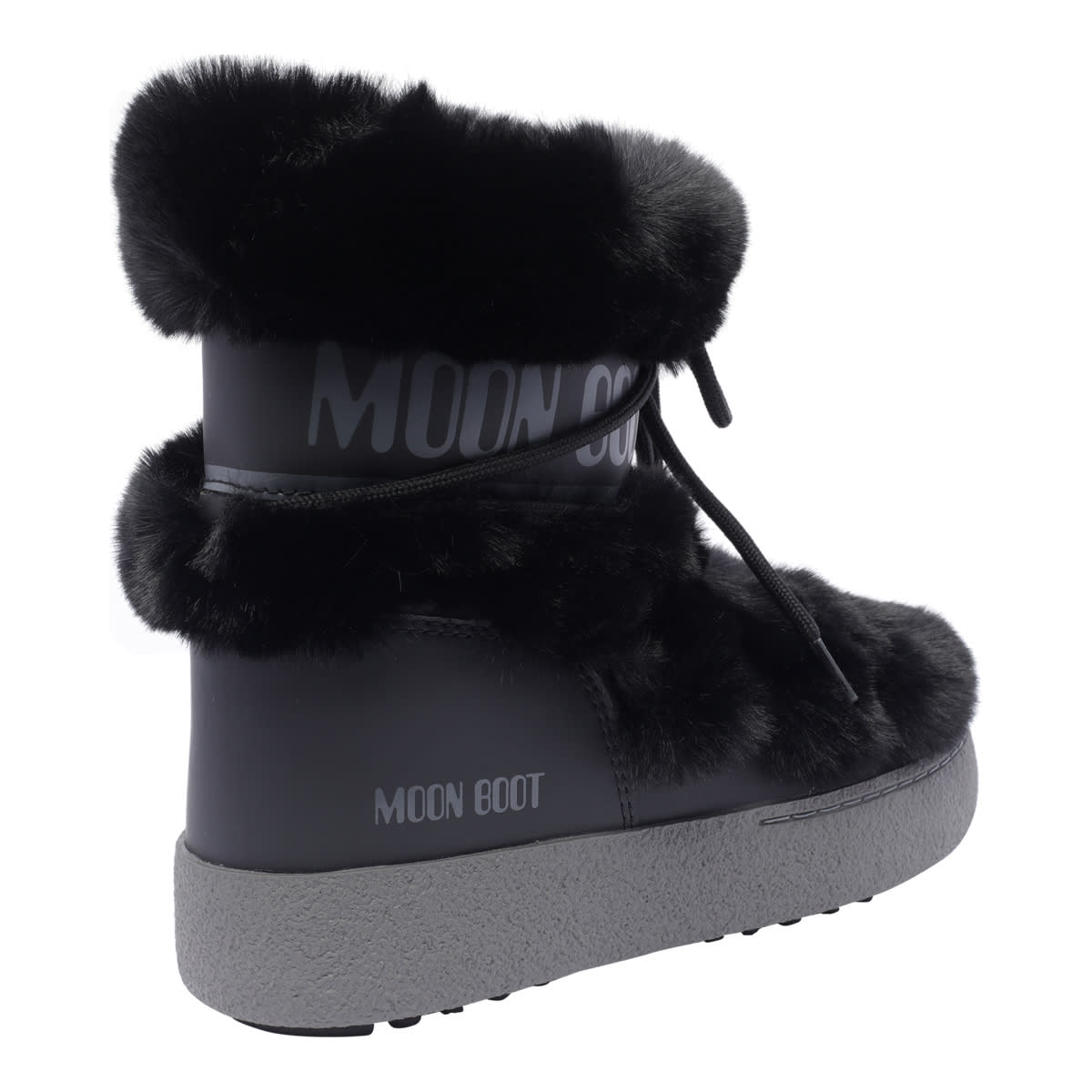 Shop Moon Boot Ltrack Tube Faux Fur Booties In Black