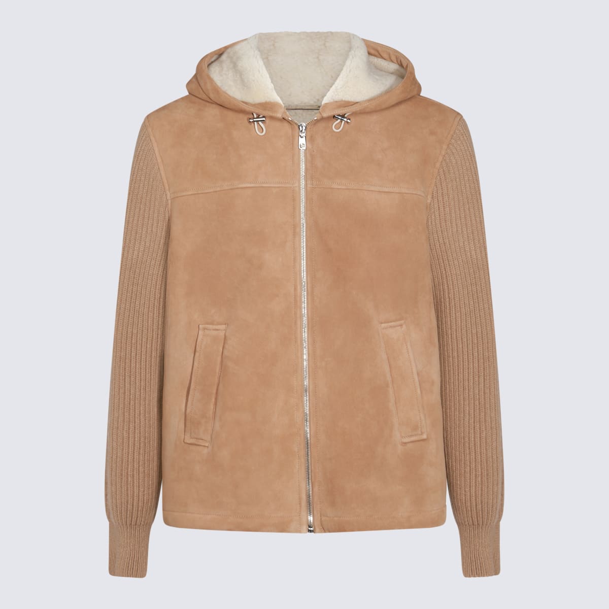 Shop Dolce & Gabbana Beige Leather Jacket