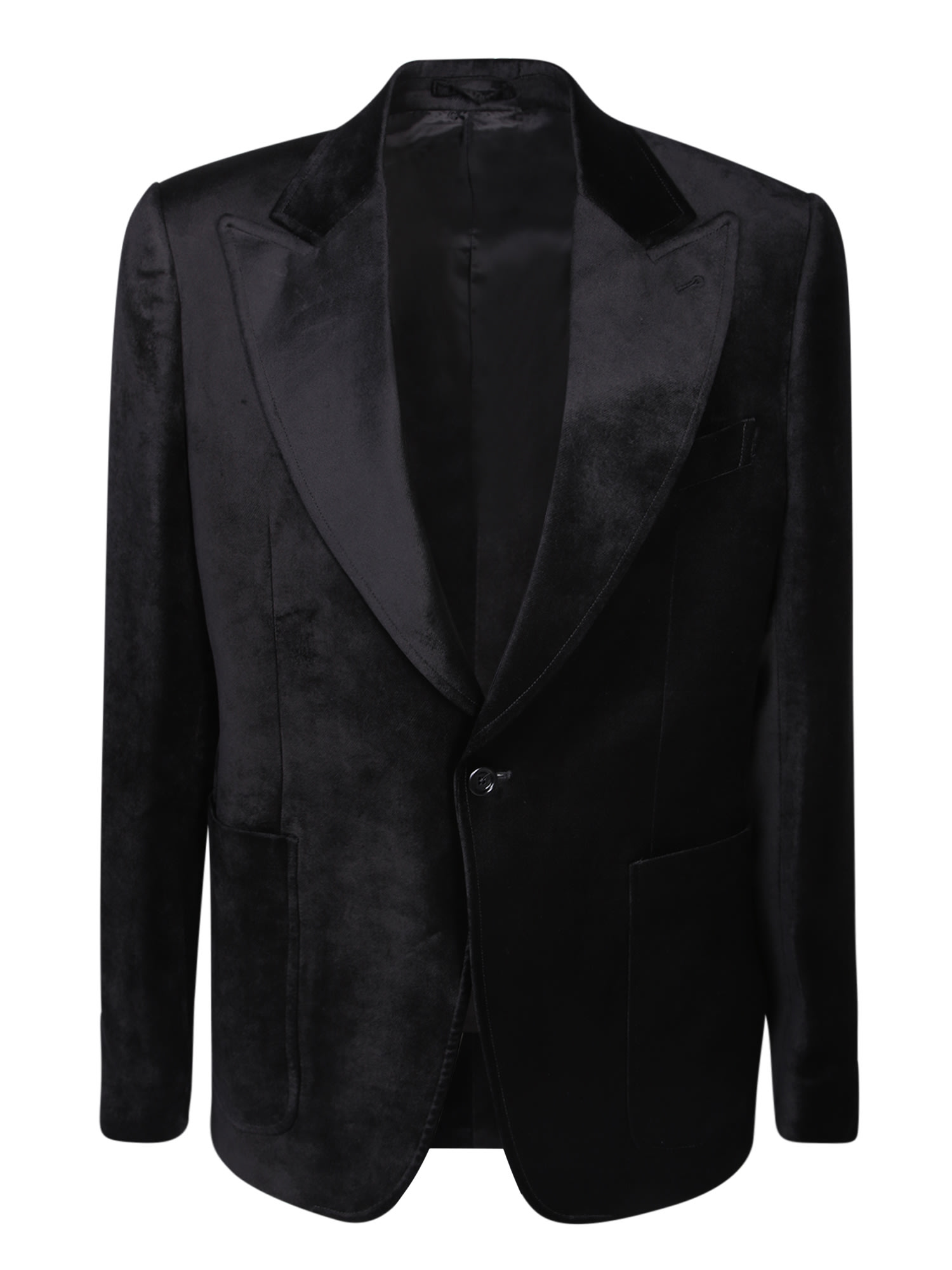 Shop Lardini Velvet Black Jacket