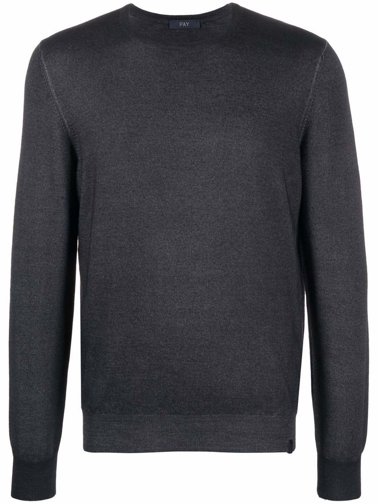 Fay Dark Grey Virgin Wool Sweater