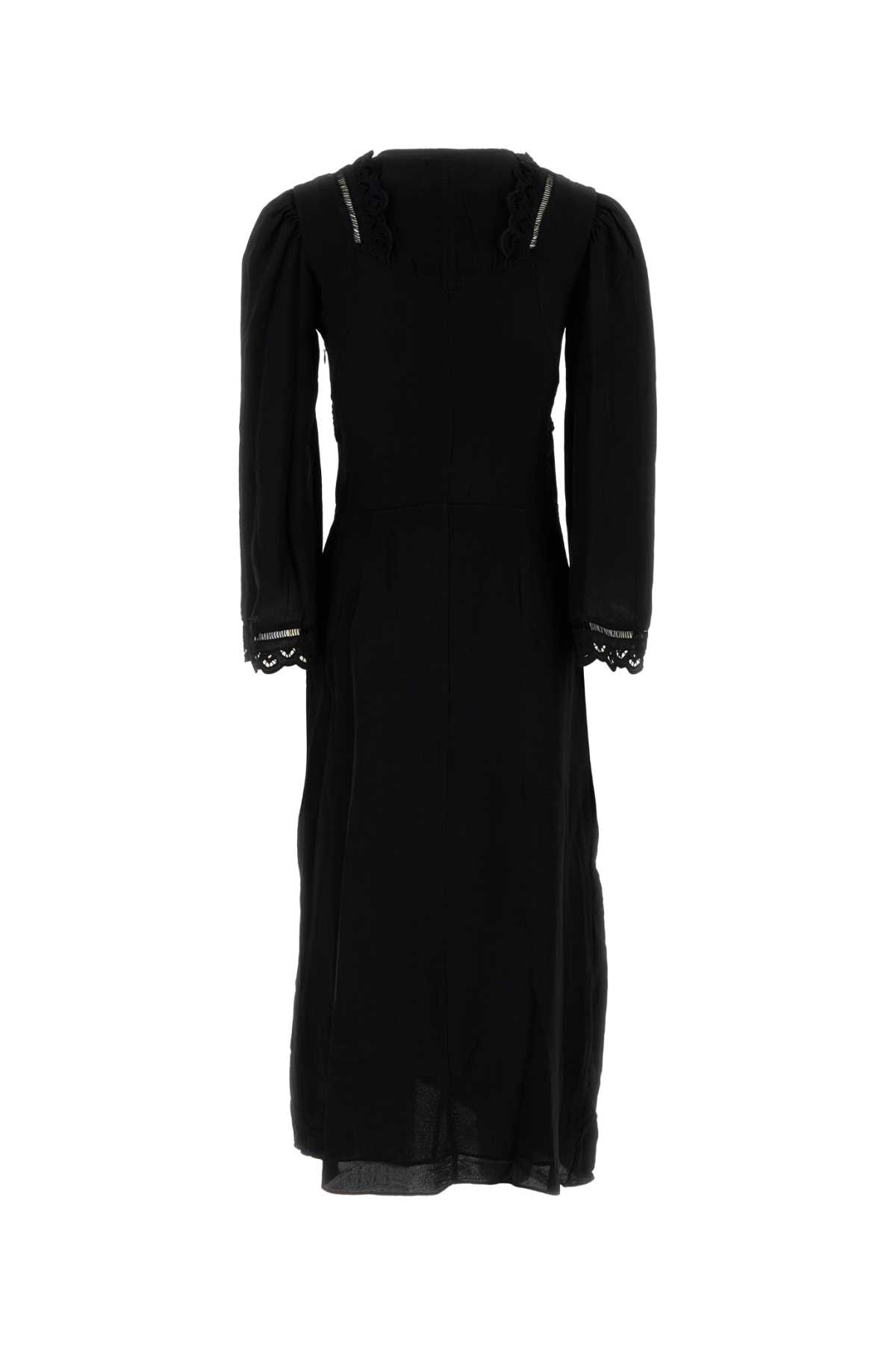 Isabel Marant Faustina Dress With Button Detailing And Lace In Black