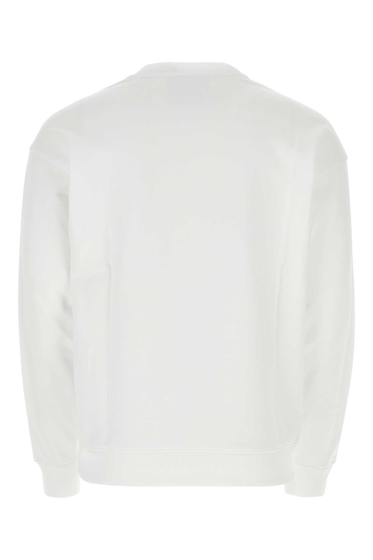 Shop Moschino White Cotton Sweatshirt In 1001