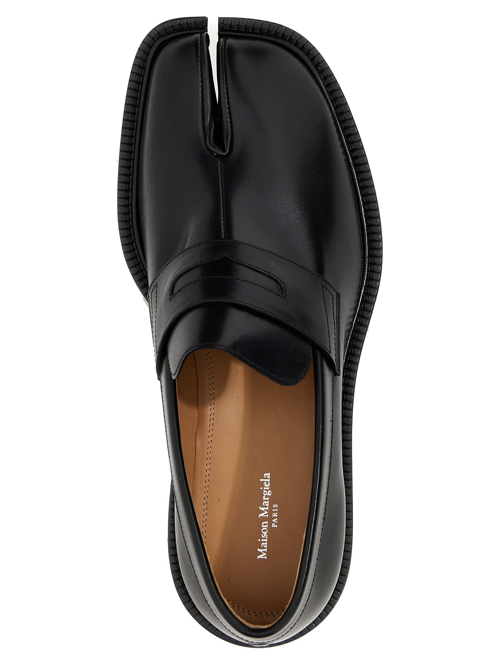 Shop Maison Margiela Tabi County Loafers In Black