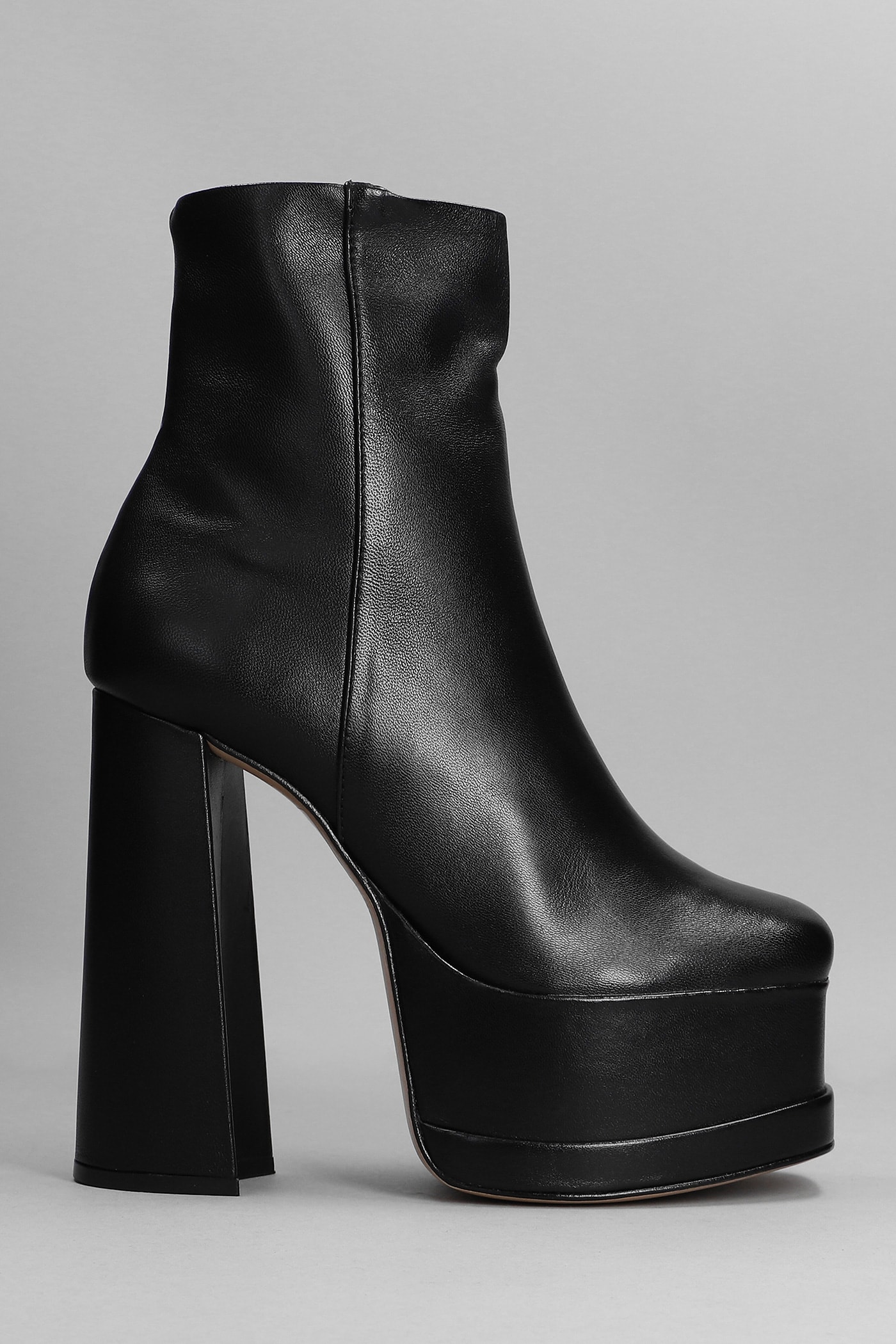 Schutz Selene Casual High Heels Ankle Boots In Black Leather