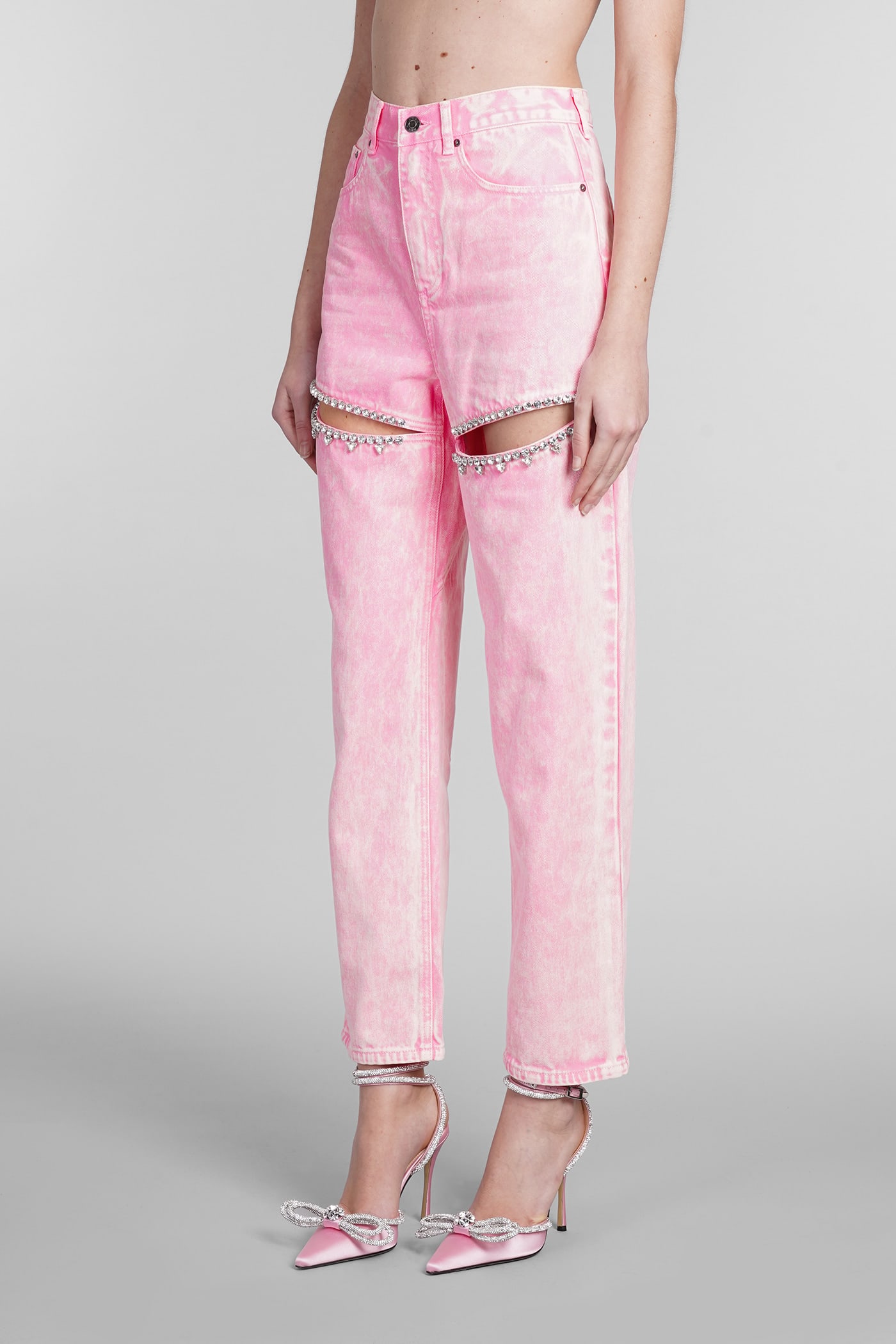 Shop Area Jeans In Rose-pink Cotton