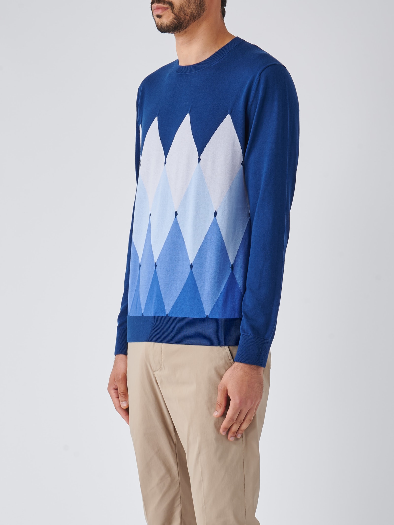 Shop Ballantyne R Neck Pullover Sweater In Blu