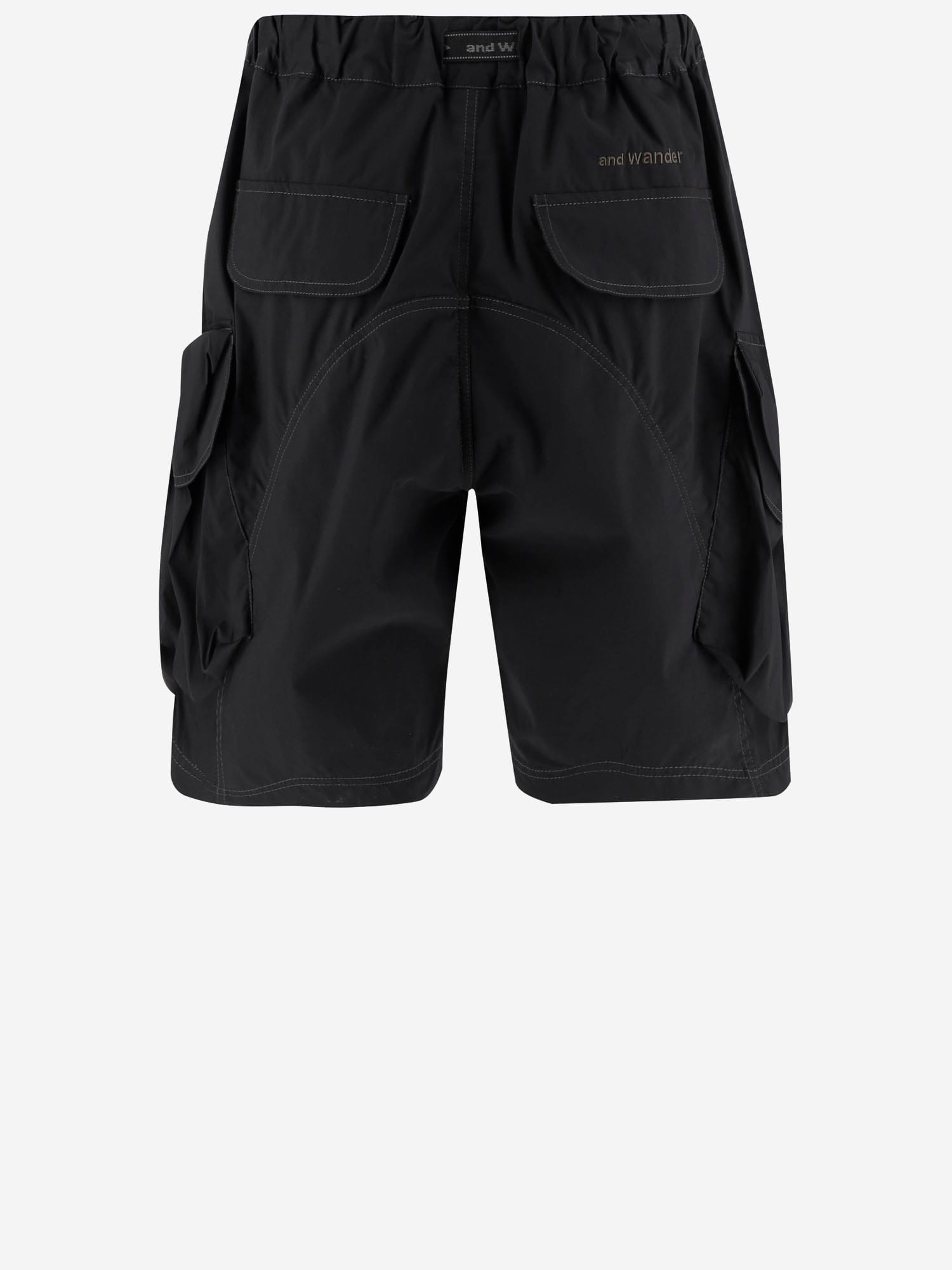 And Wander Cargo Short Pants With Side Pockets In Black