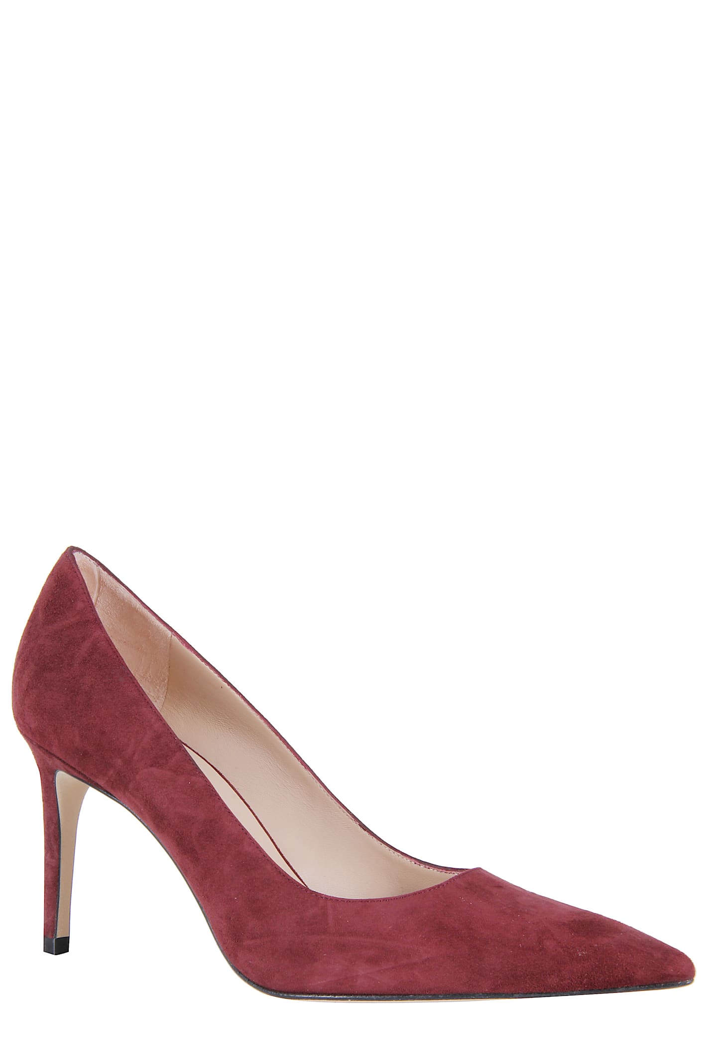 Stuart Weitzman Suede Pointed-toe Pumps In Burgundy