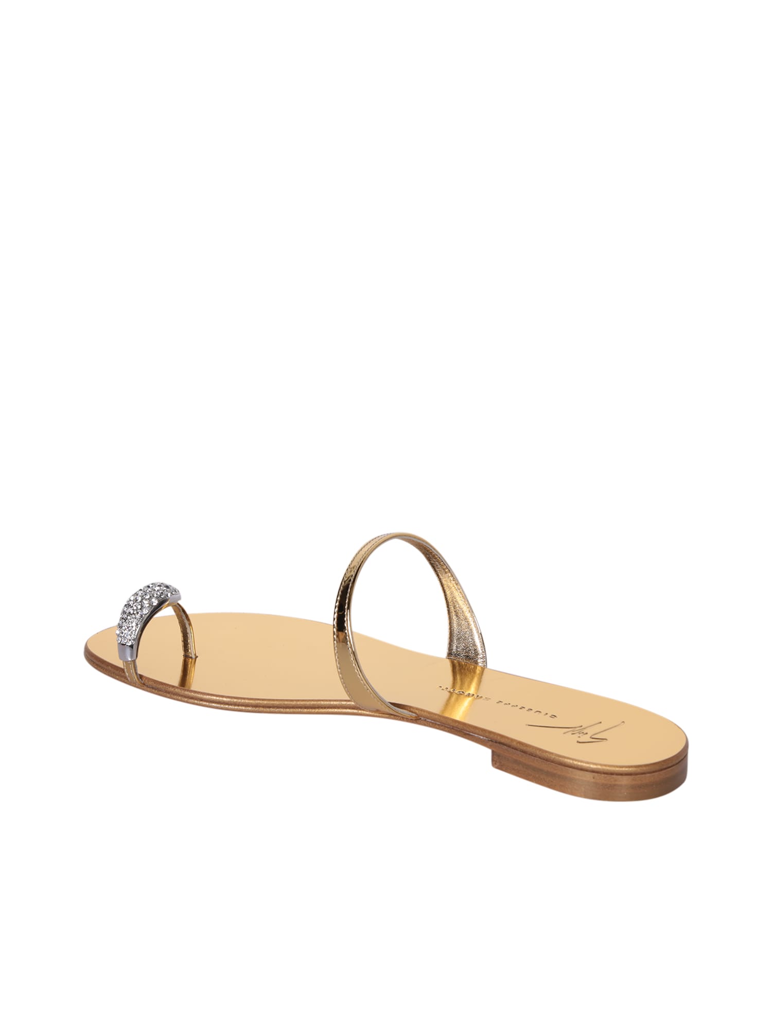 Shop Giuseppe Zanotti Ring Gold Sandals In Metallic