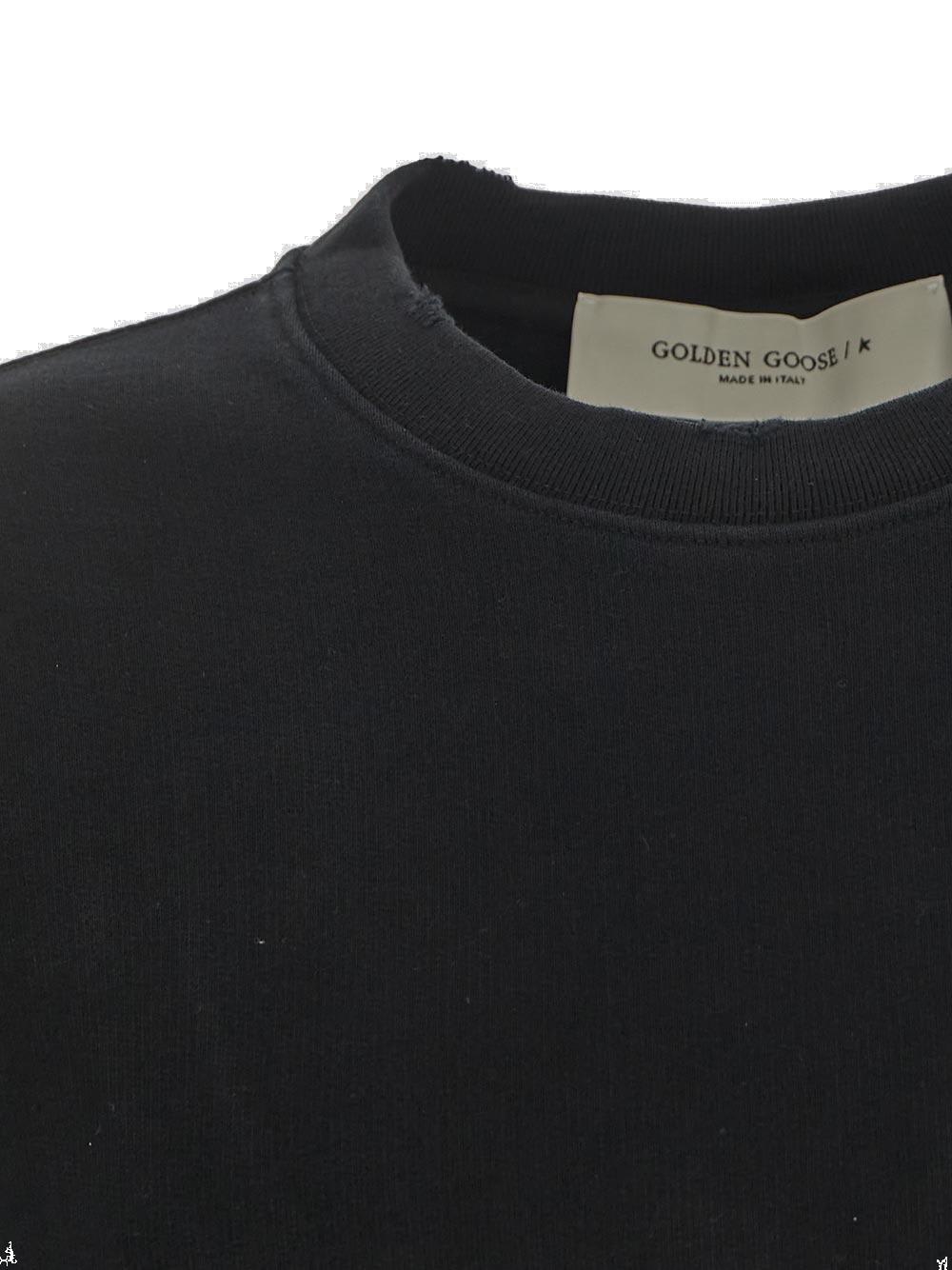 Shop Golden Goose Logo Patch Crewneck Sweater In Black