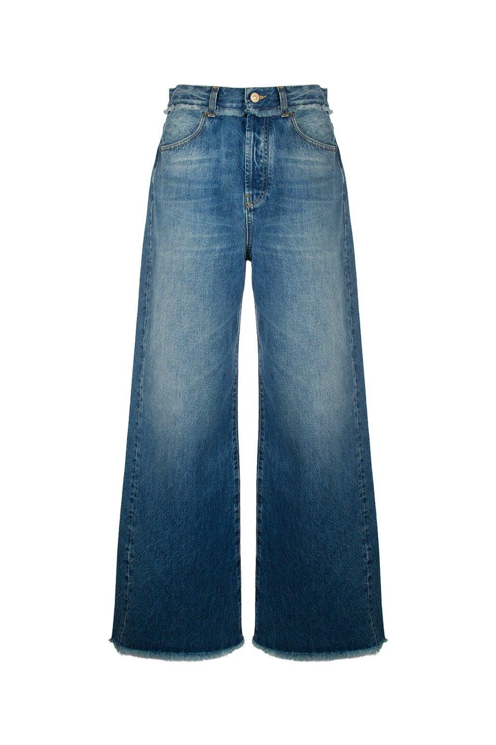 Fringed Relaxed Denim Pants