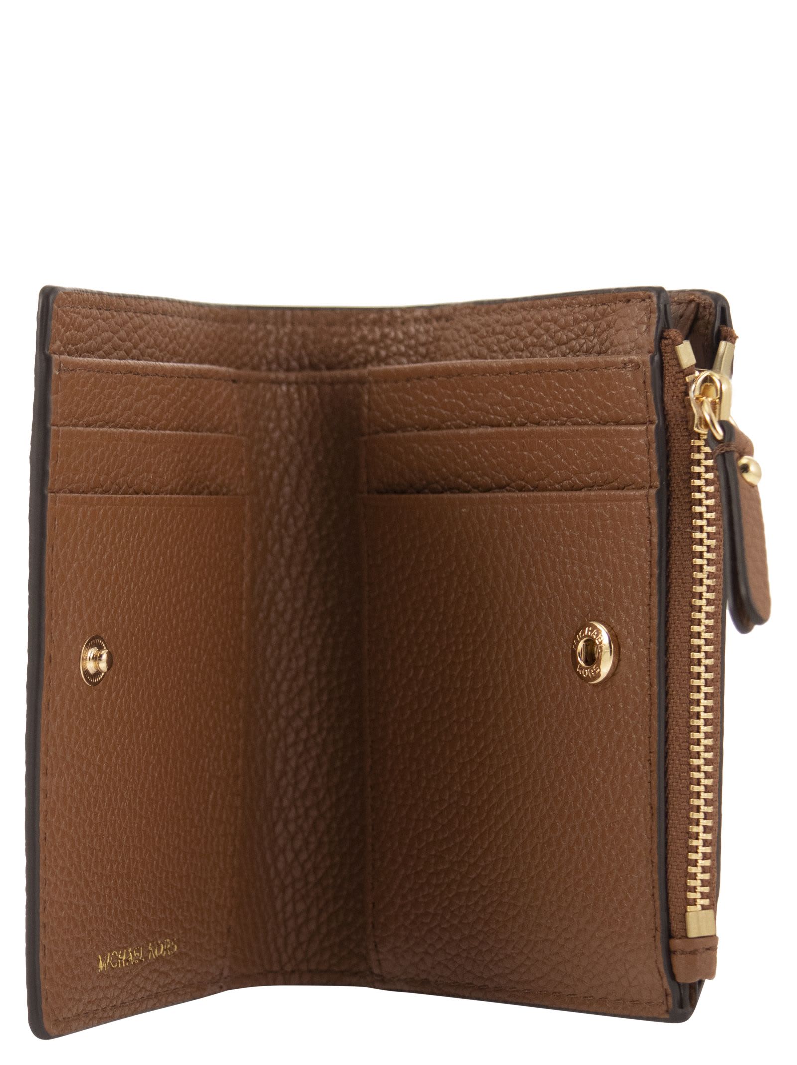 Shop Michael Kors Leather Wallet In Brown