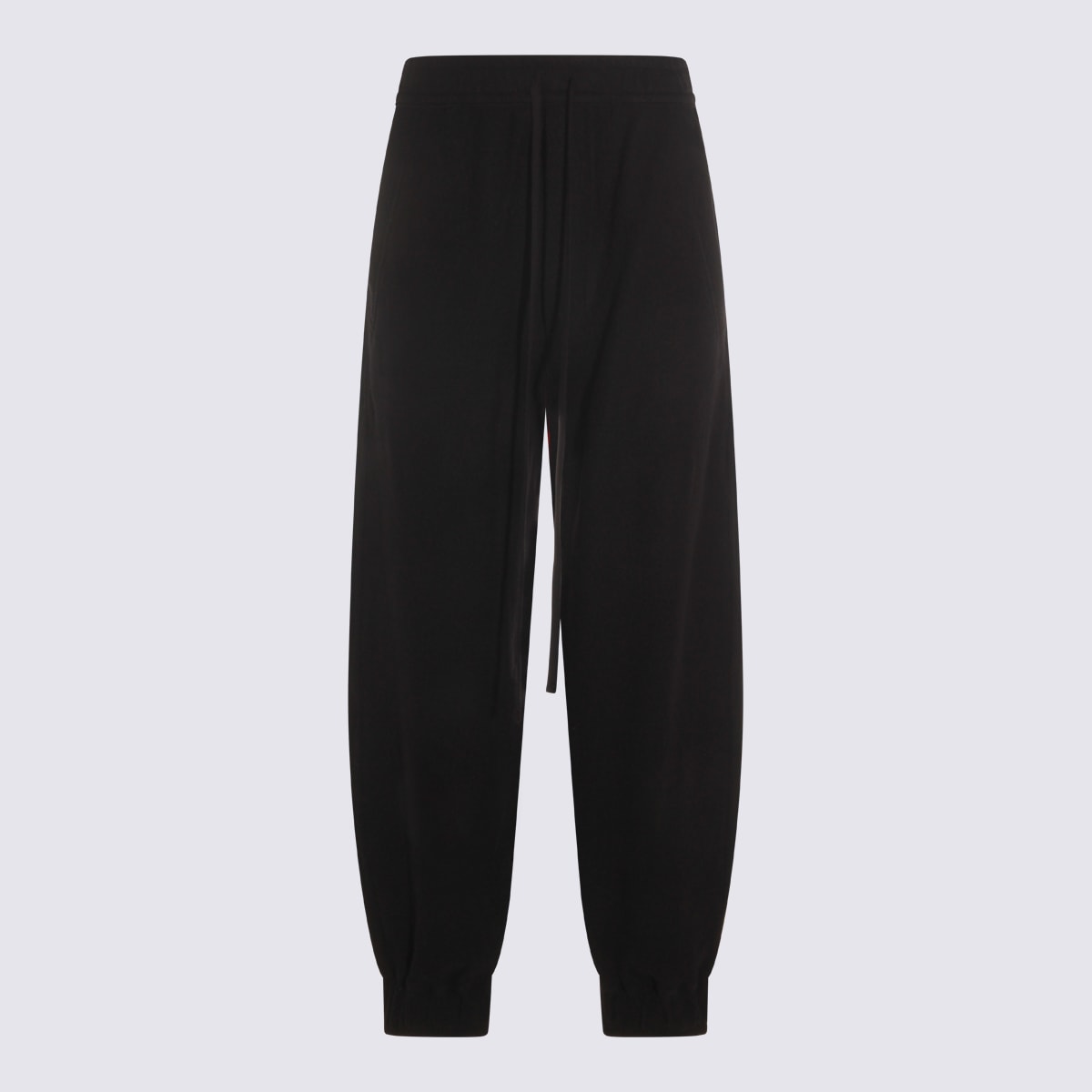 Thom Krom Drawstring Wool Trousers In Black