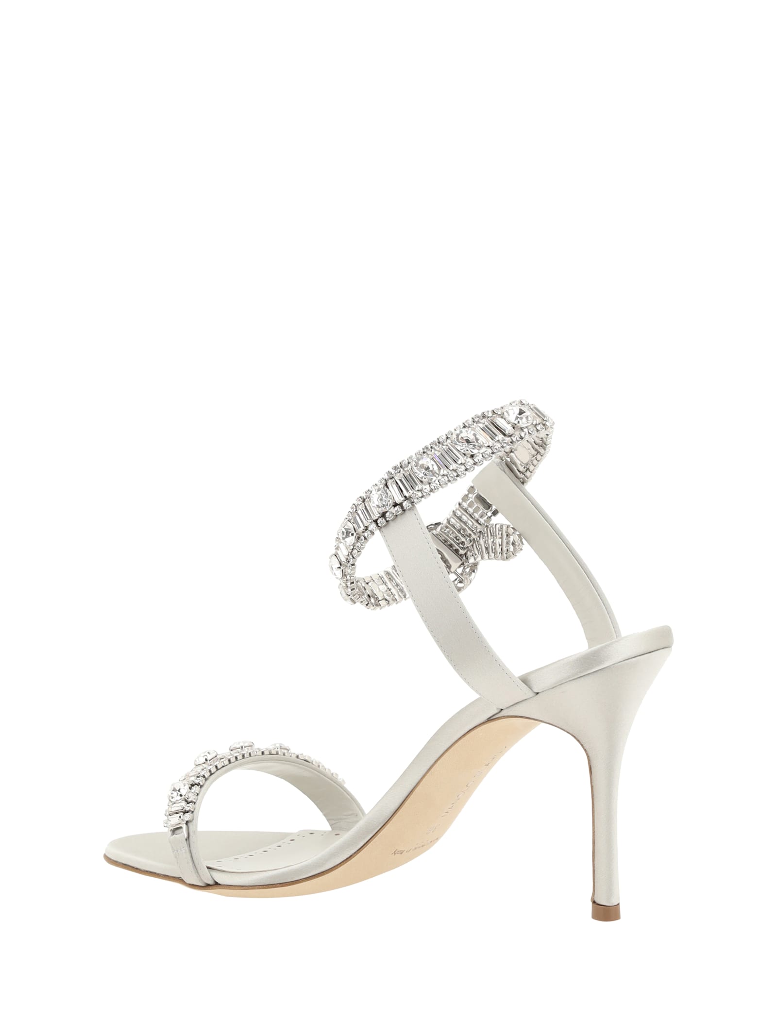 MANOLO BLAHNIK ASASAN SATIN SANDALS