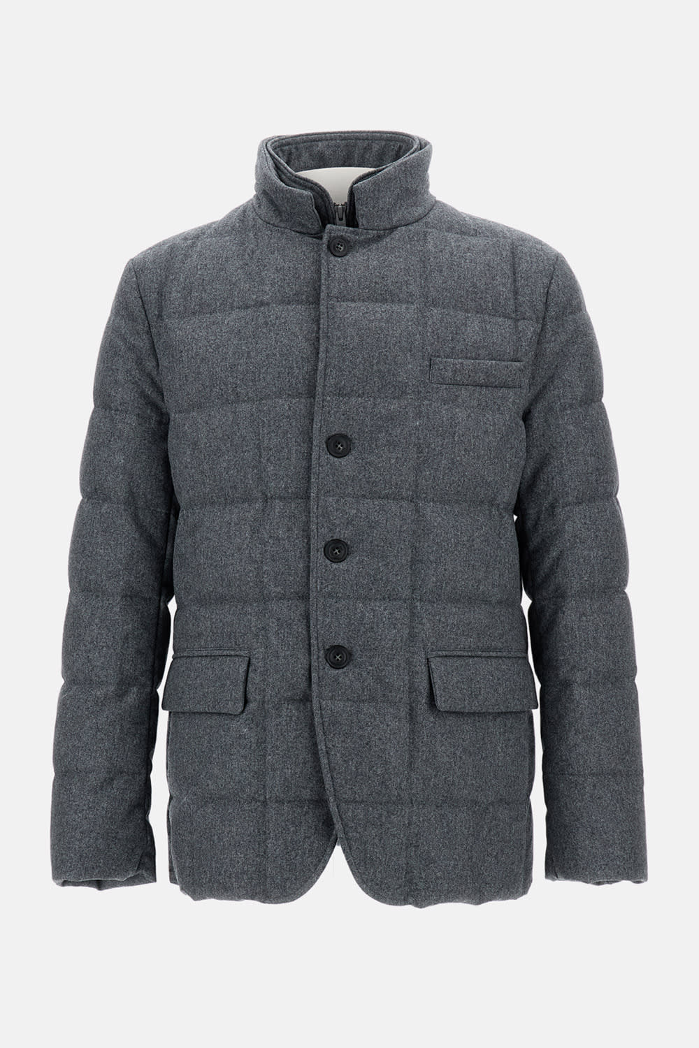 Fay Long-sleeved Cotton Jacket In Gray