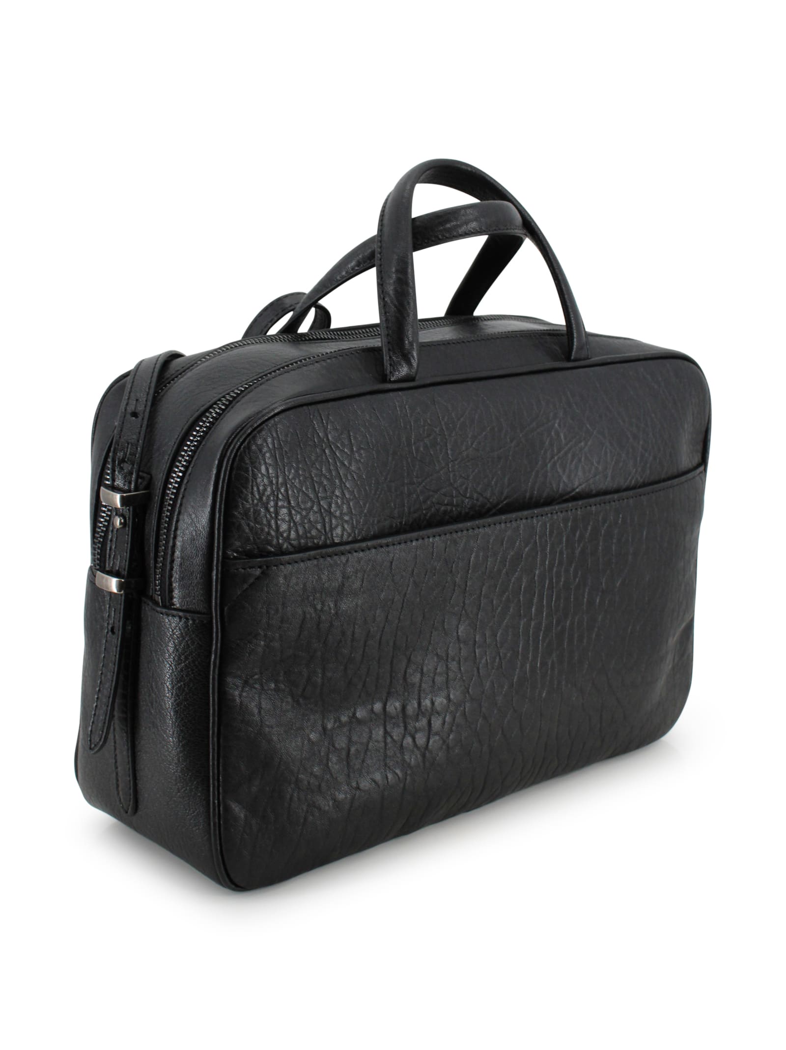 Weekend Max Mara Spacious Nappa Leather Cross-body Satchel In Black