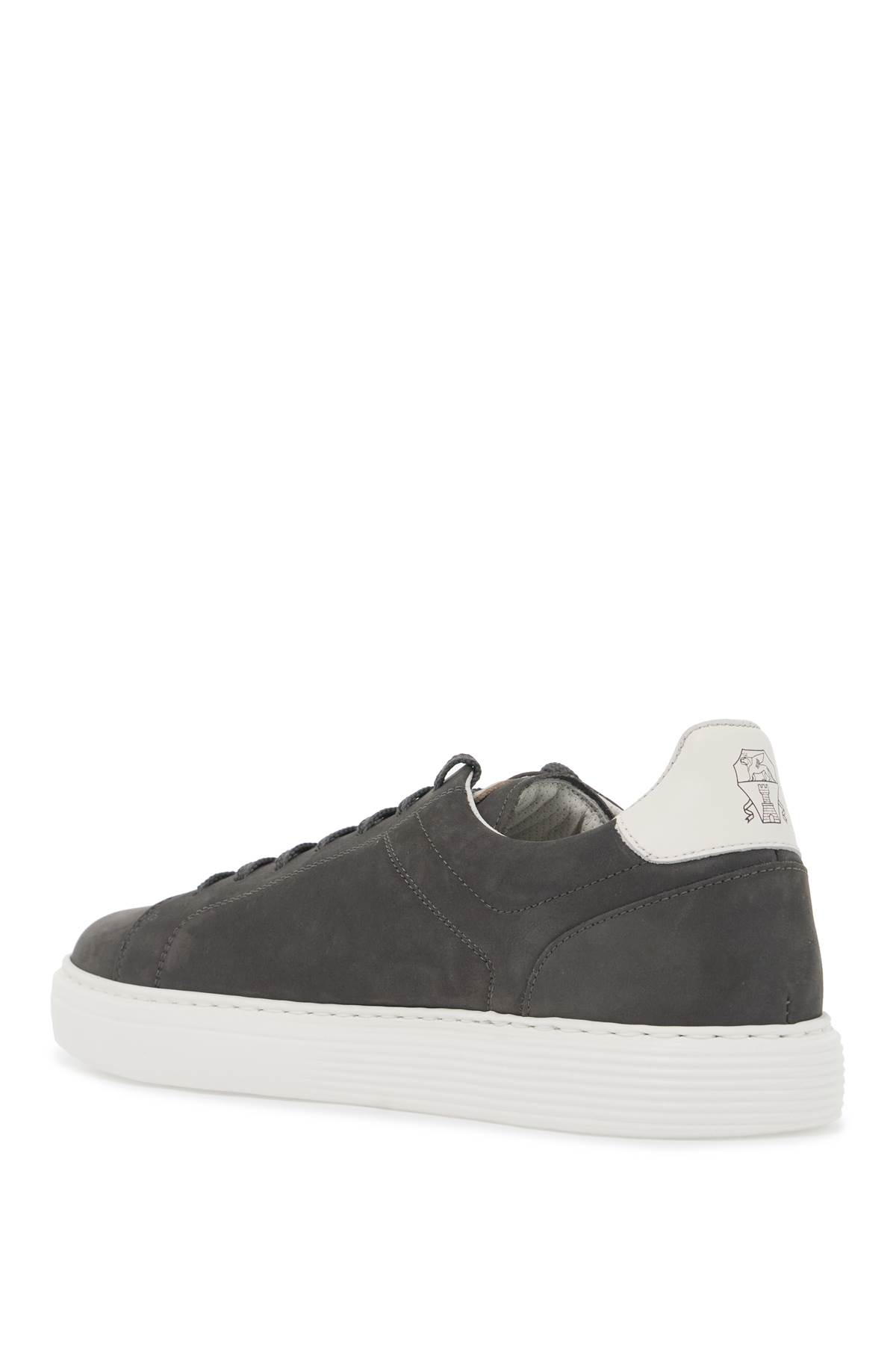 Shop Brunello Cucinelli Nubuck Sneakers In Pizzarra+off White+fumo (grey)